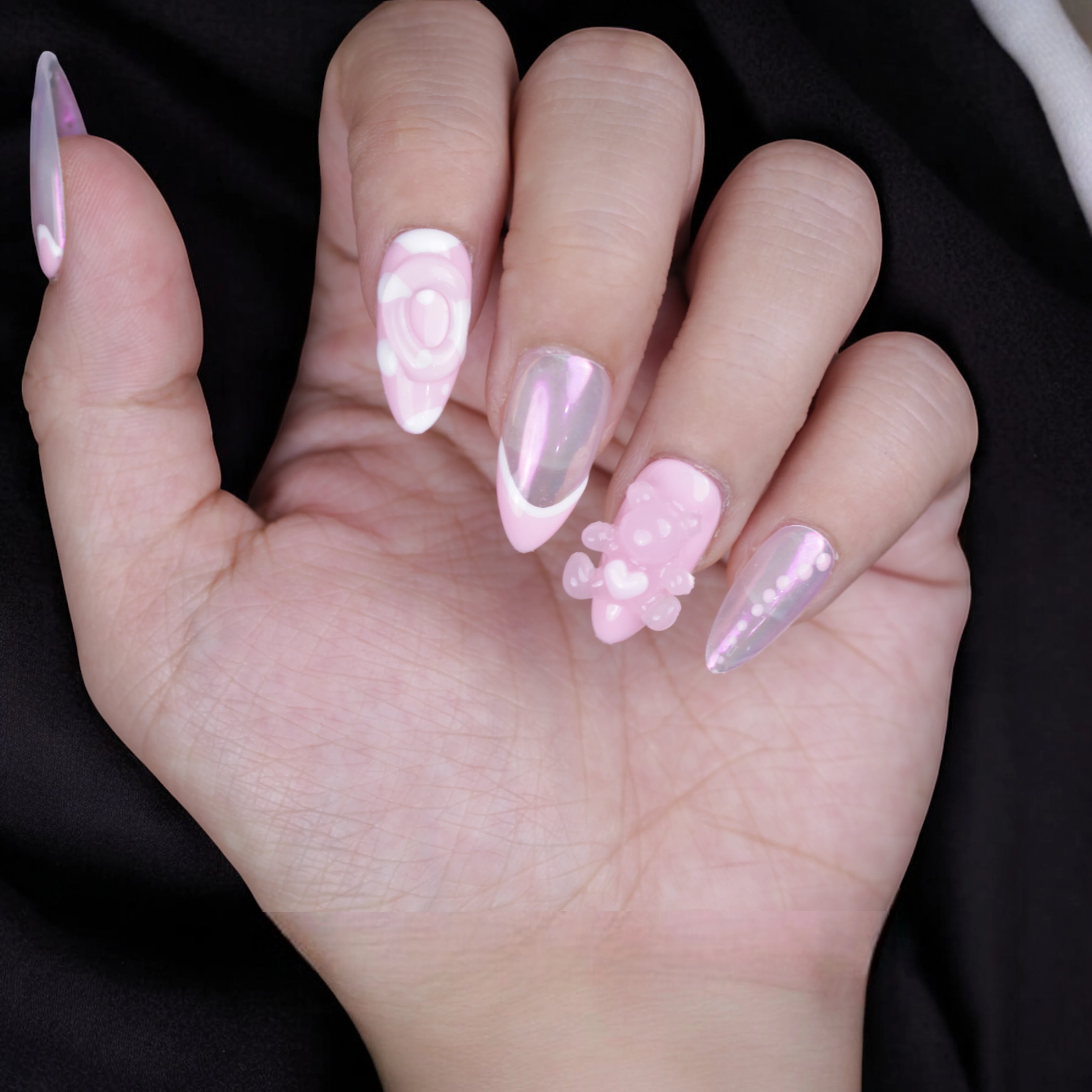 Blush Bear Whimsy - Dress For Nails - Press On Nails