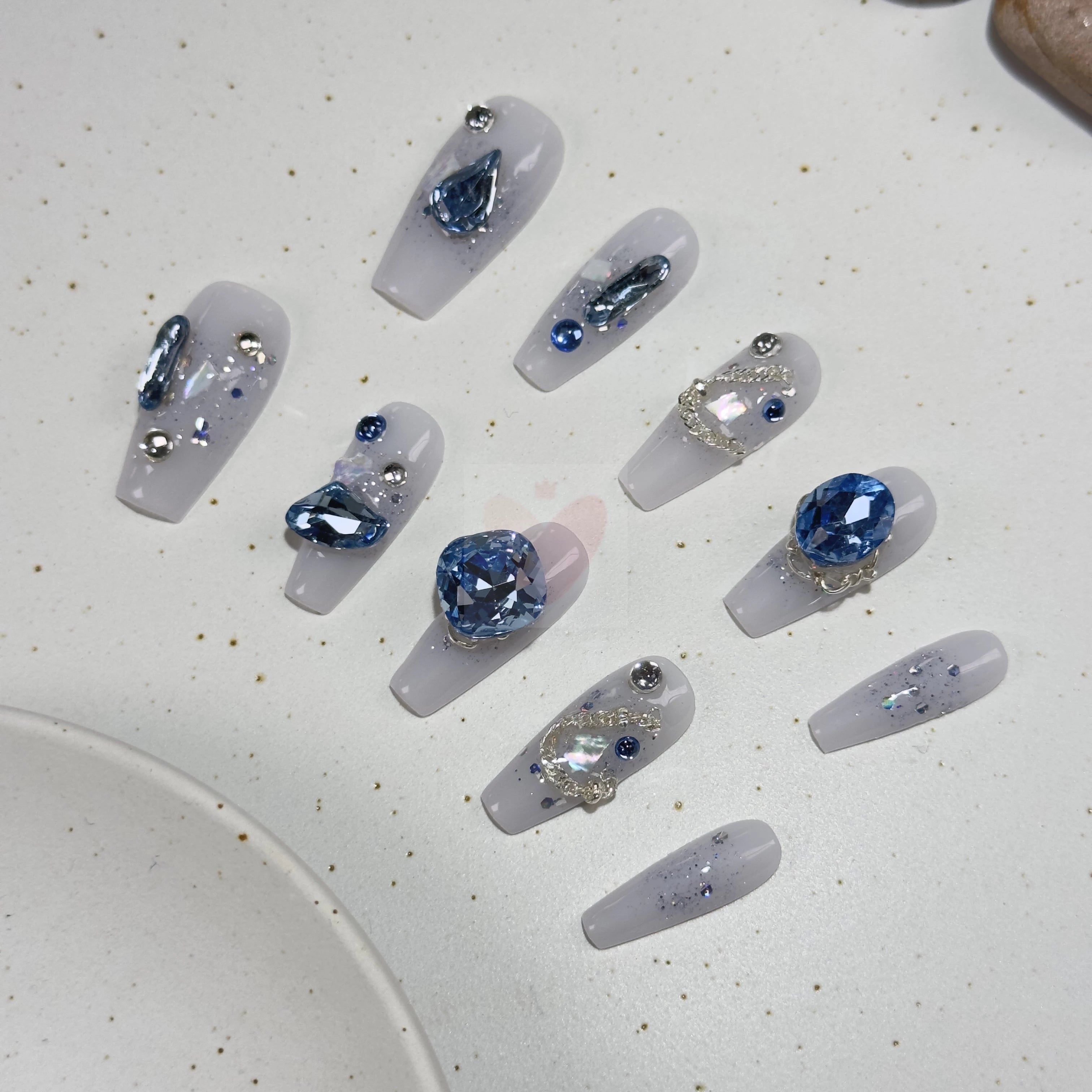 Ocean Sparkle - Dress For Nails - Press On Nails