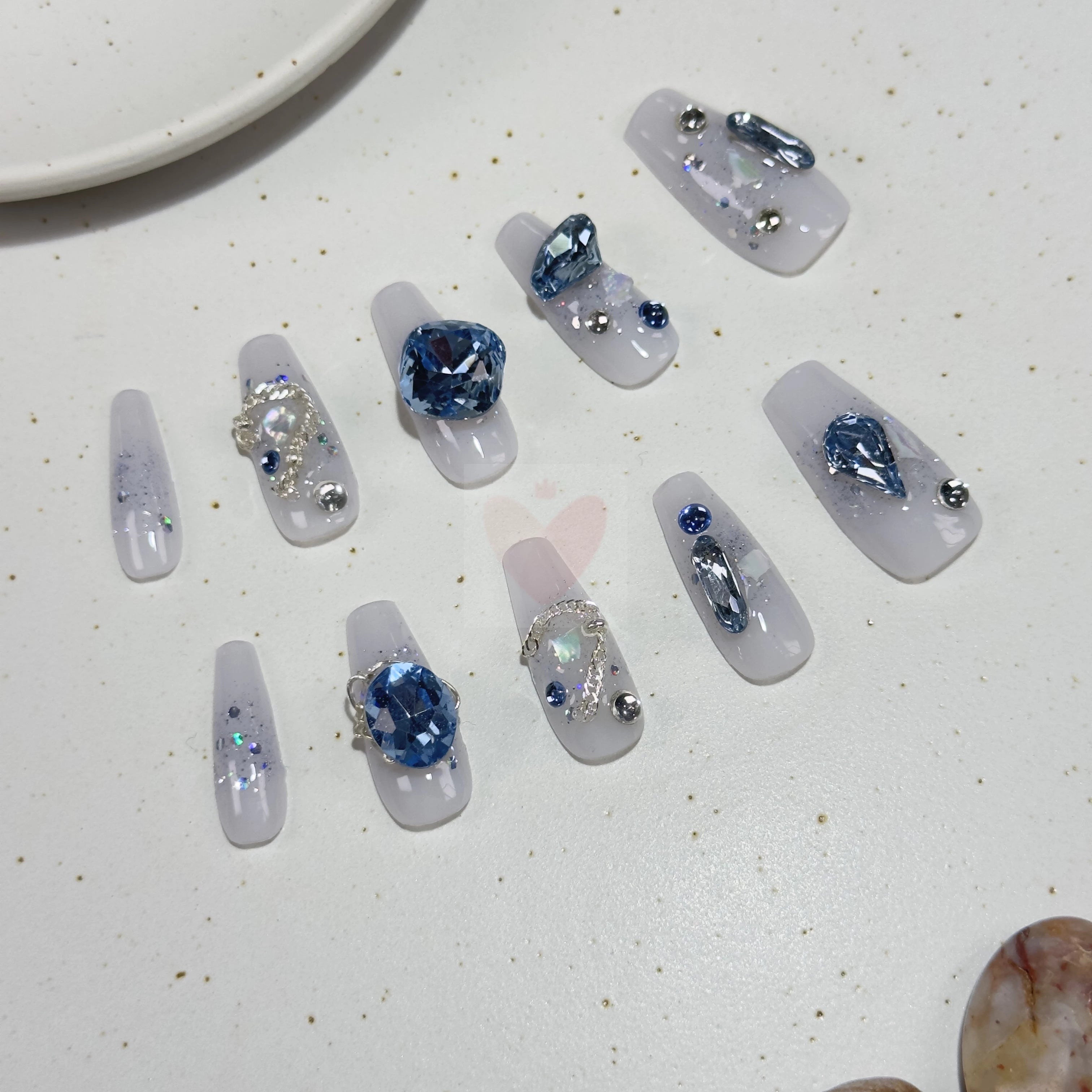 Ocean Sparkle - Dress For Nails - Press On Nails