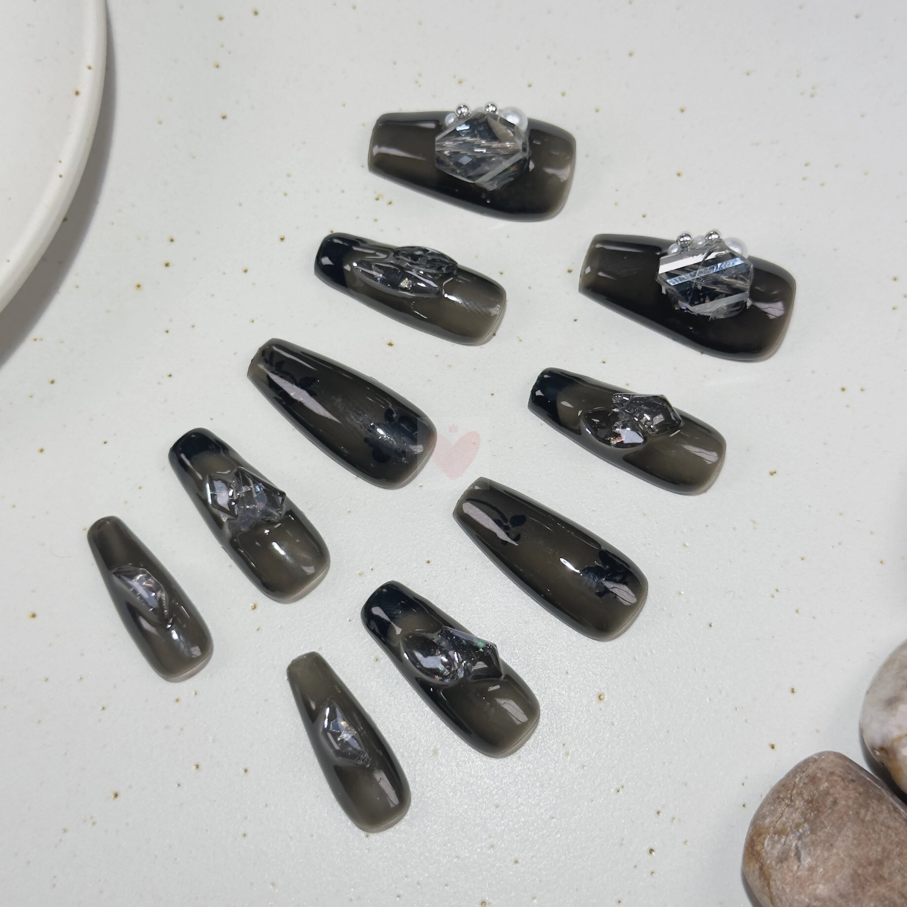 Pearl Noir - Dress For Nails - Press On Nails