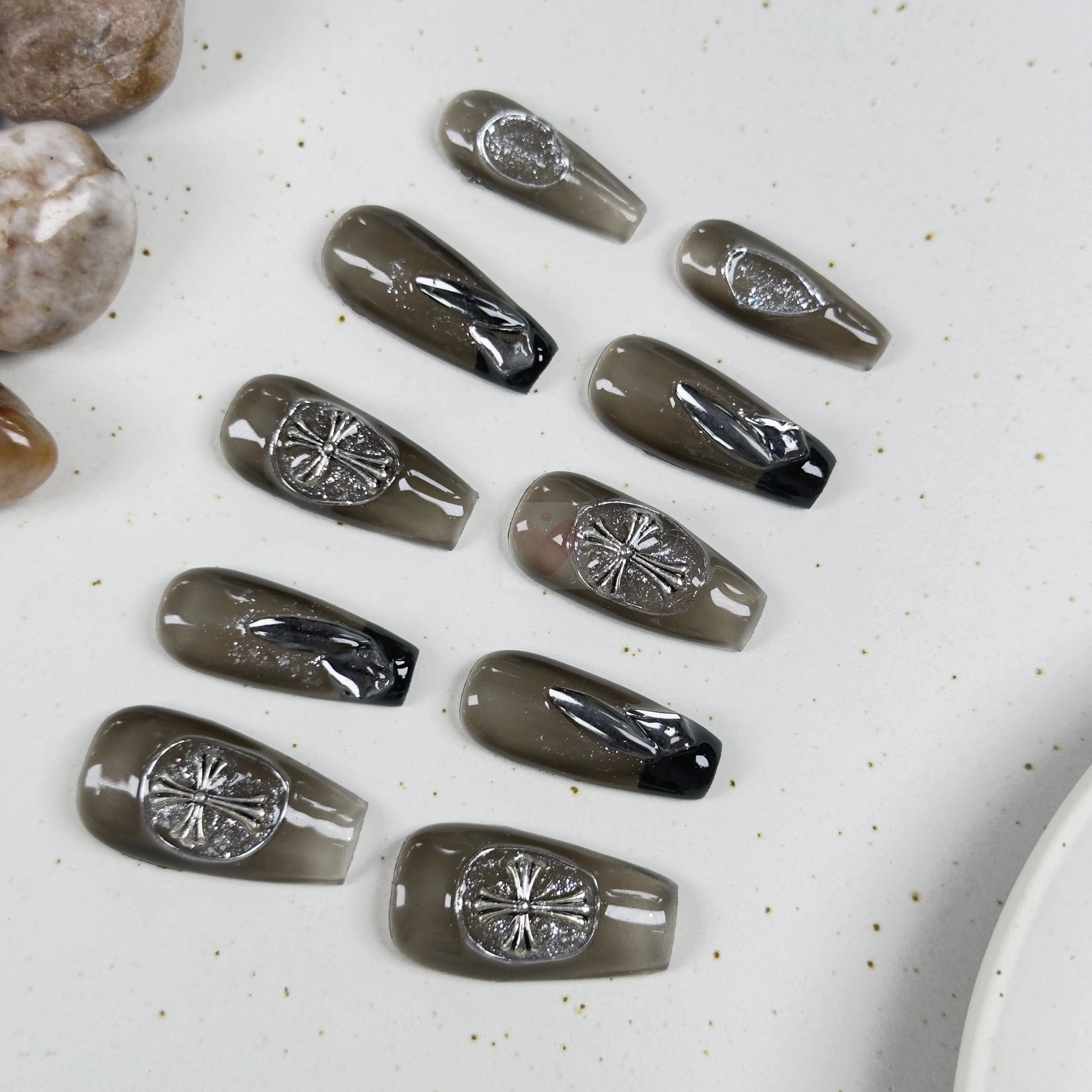 Onyx Elegance - Dress For Nails - Press On Nails