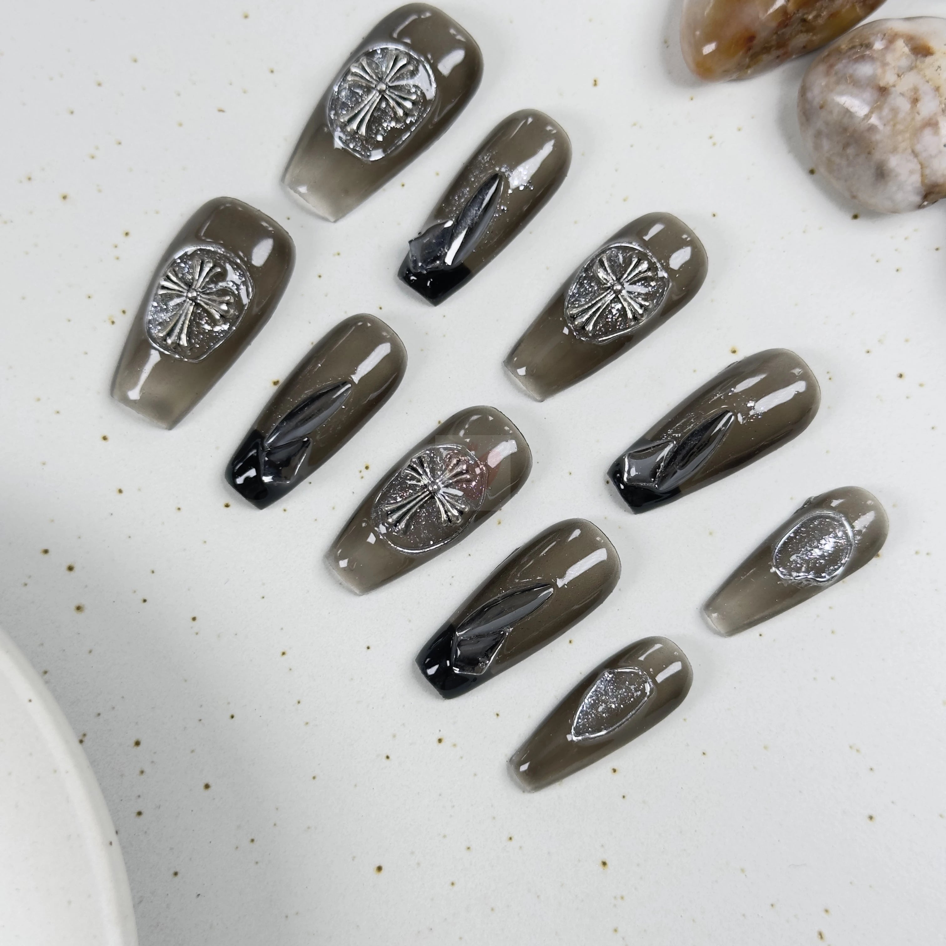 Onyx Elegance - Dress For Nails - Press On Nails