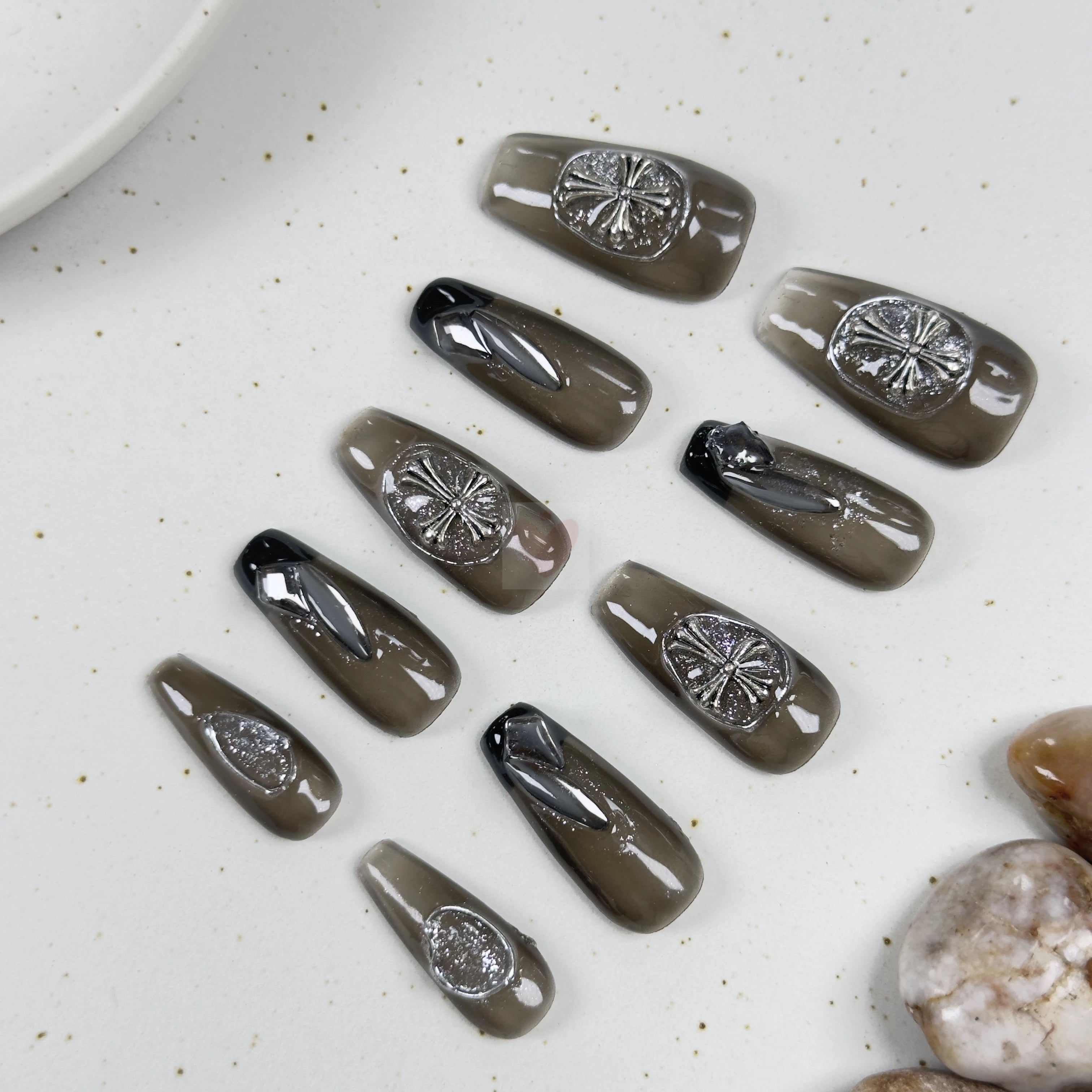 Onyx Elegance - Dress For Nails - Press On Nails