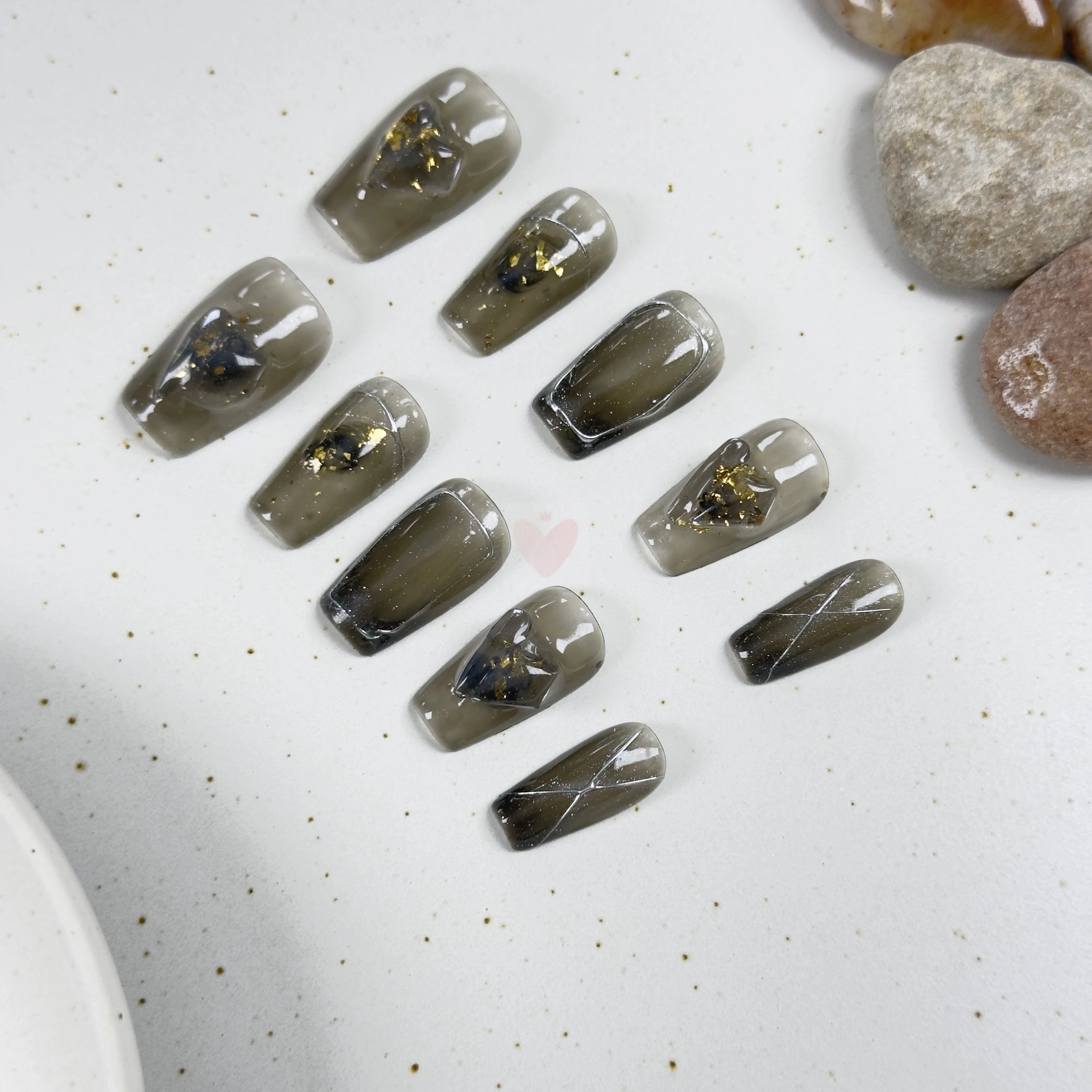 Silver Noir - Dress For Nails - Press On Nails