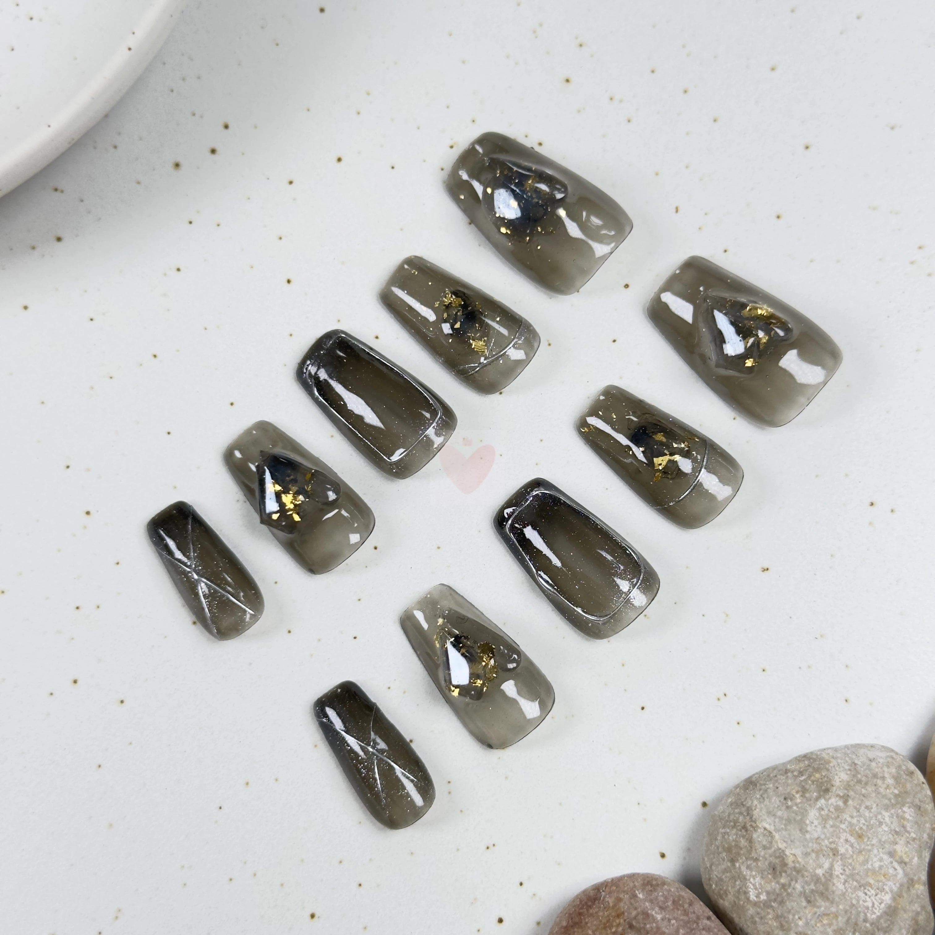 Silver Noir - Dress For Nails - Press On Nails