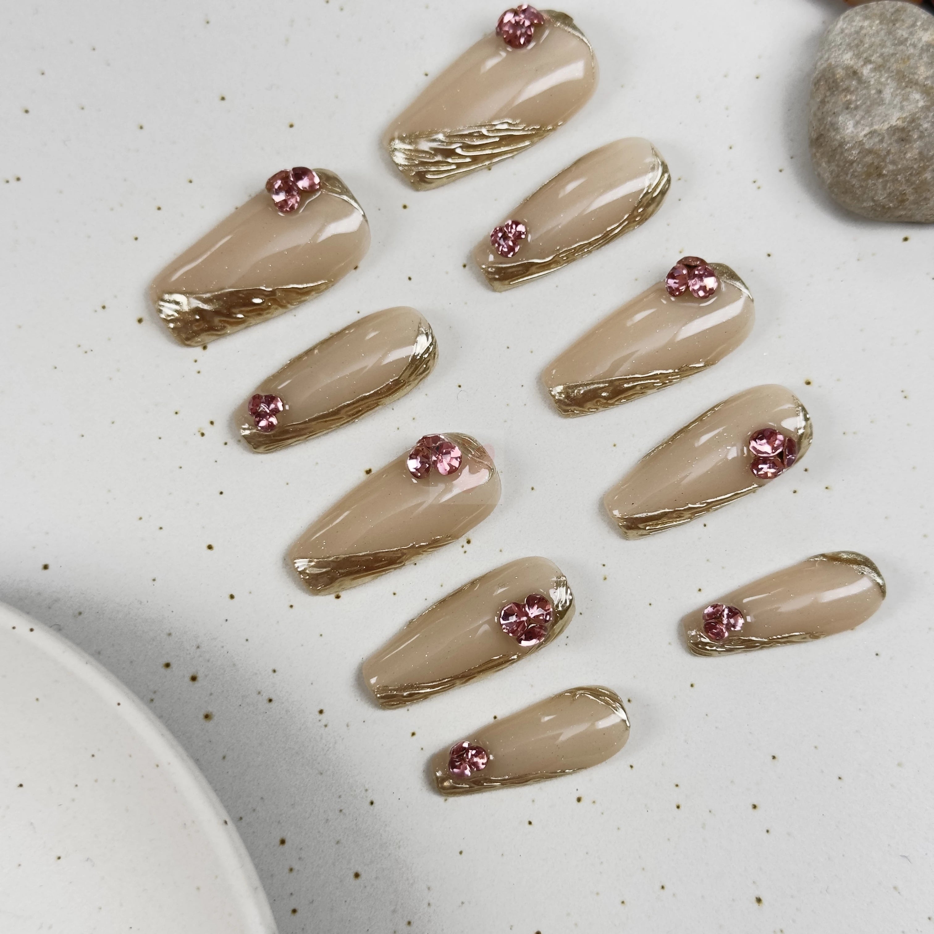 Golden Blush - Dress For Nails - Press On Nails