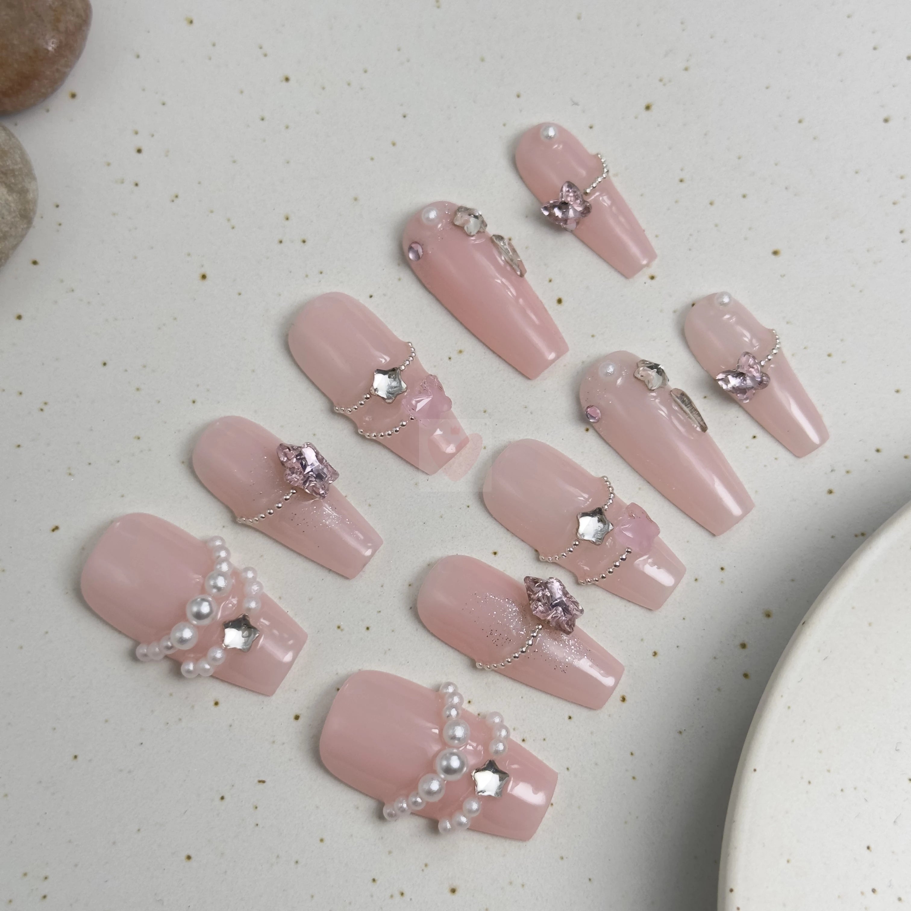 Rosy Whimsy - Dress For Nails - Press On Nails