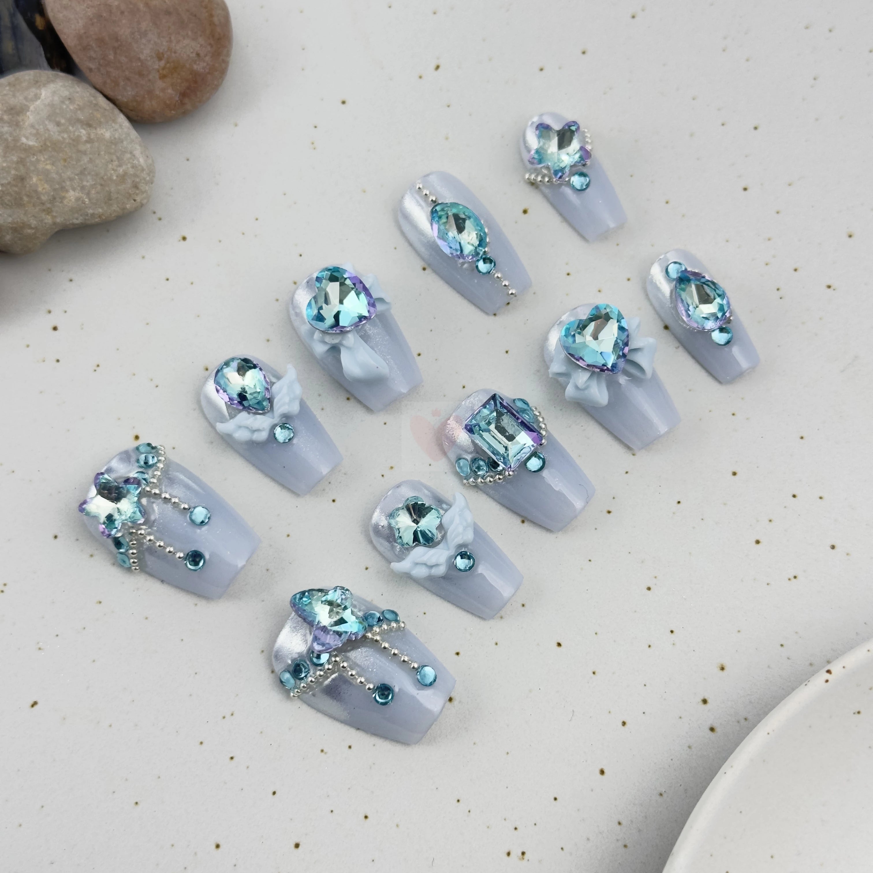 Turquoise Sparkle - Dress For Nails - Press On Nails