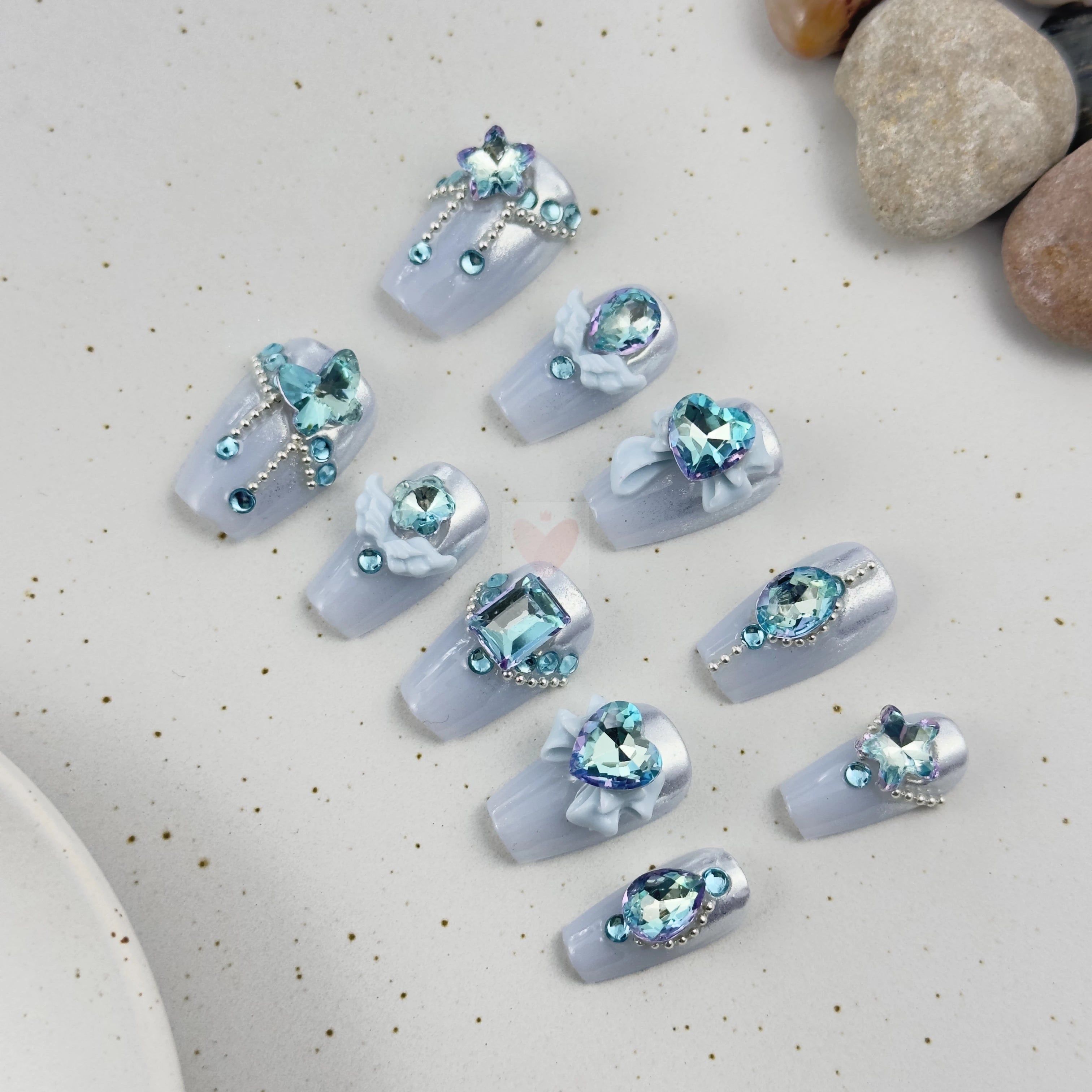 Turquoise Sparkle - Dress For Nails - Press On Nails