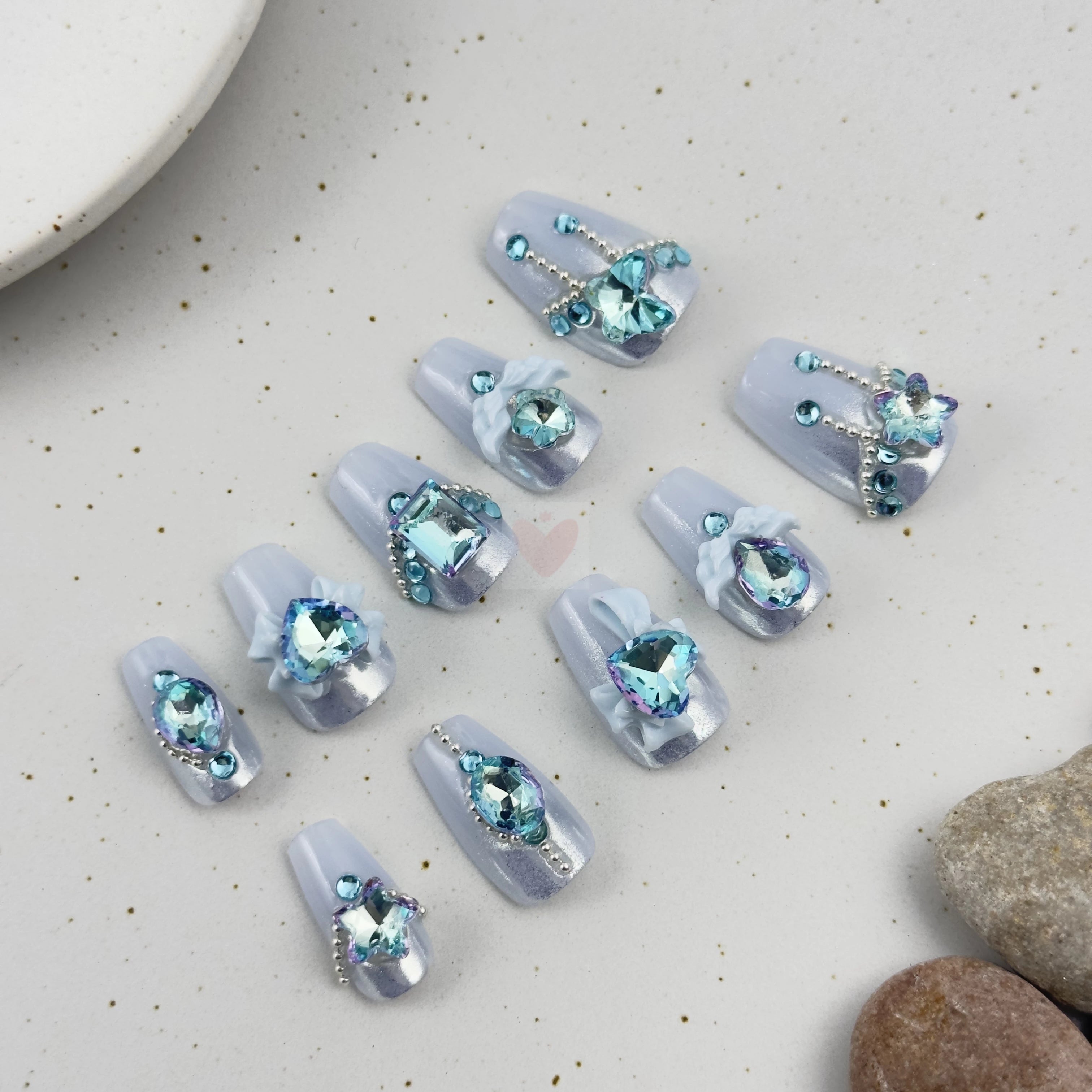 Turquoise Sparkle - Dress For Nails - Press On Nails