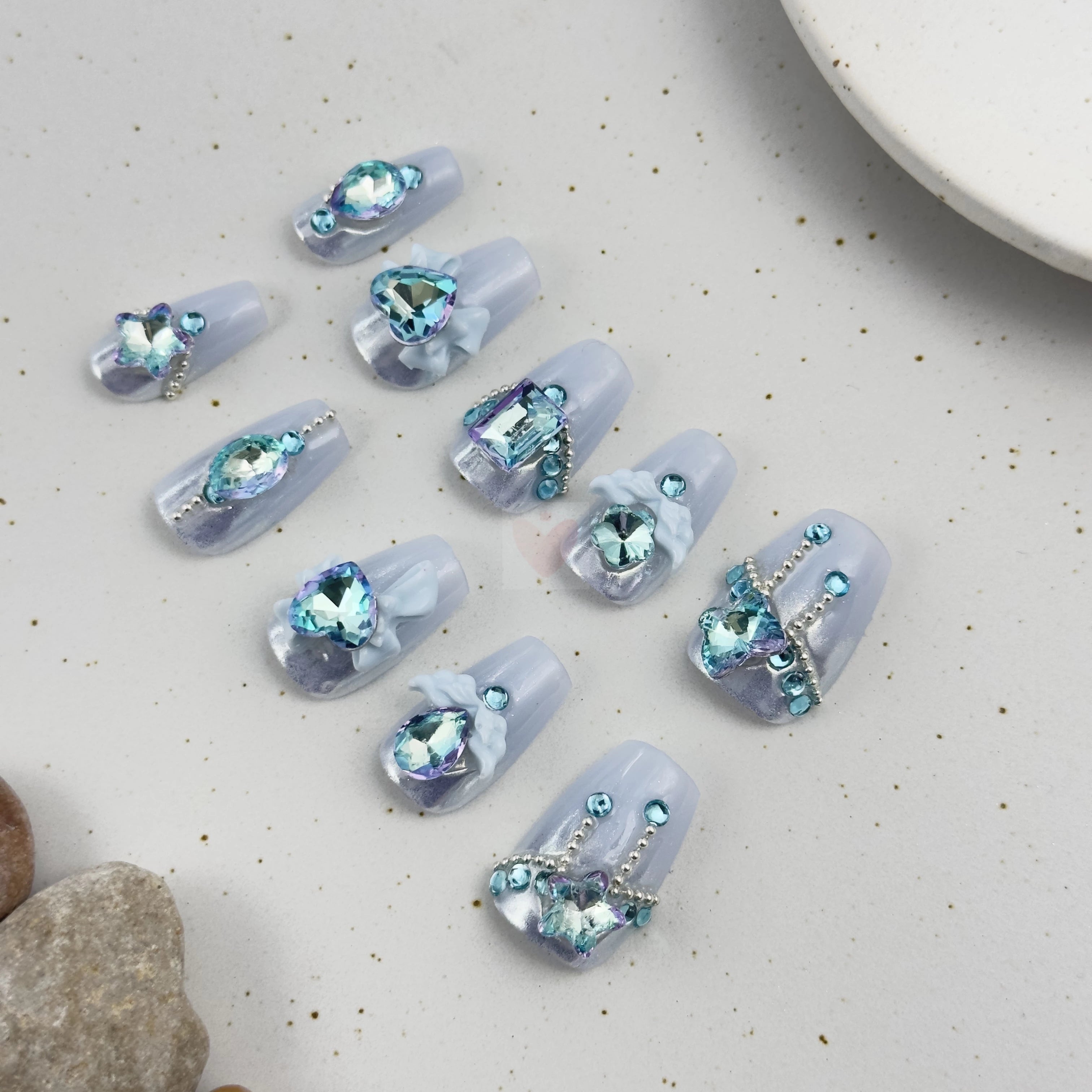 Turquoise Sparkle - Dress For Nails - Press On Nails