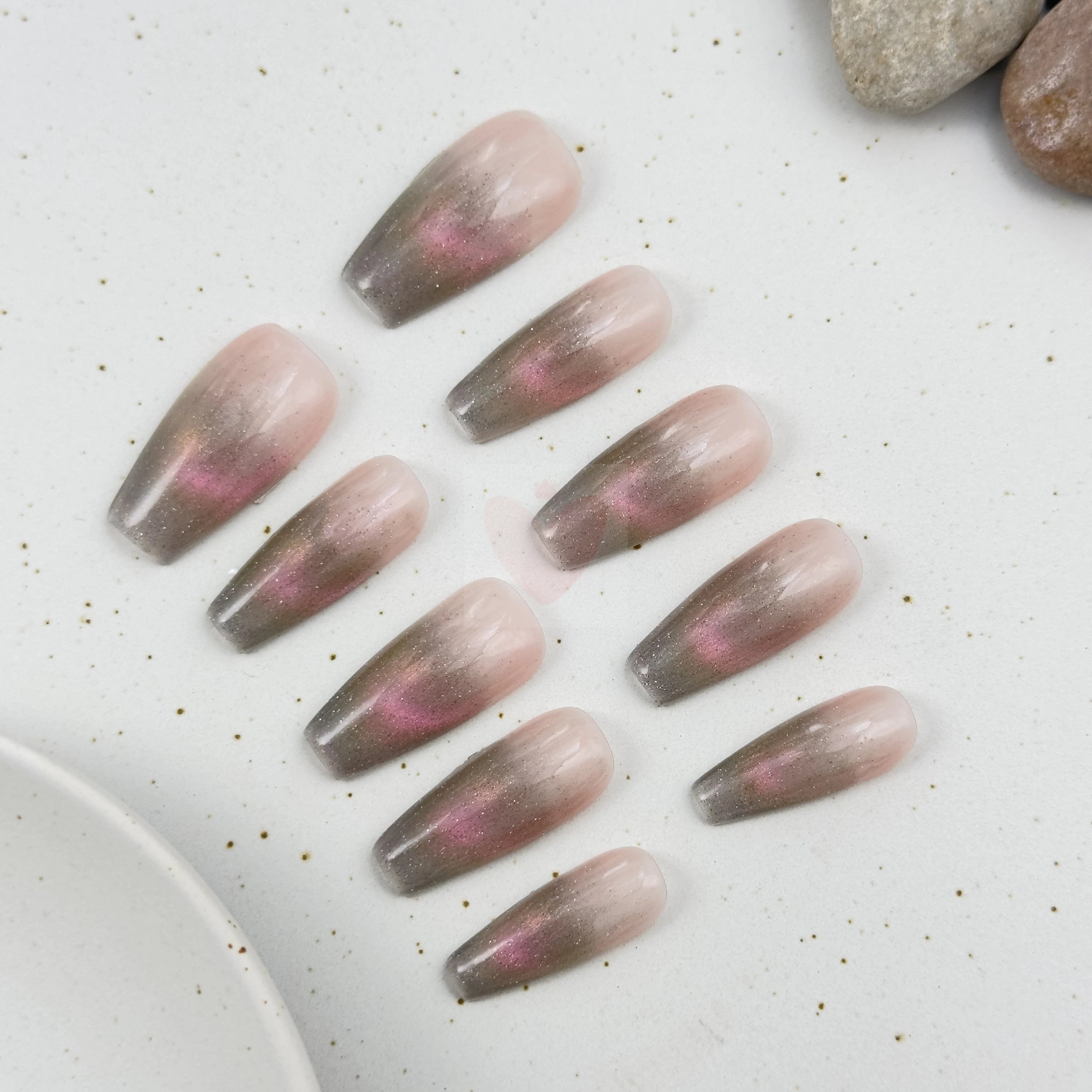 Pink Cats Eye Glitz - Dress For Nails - Press On Nails