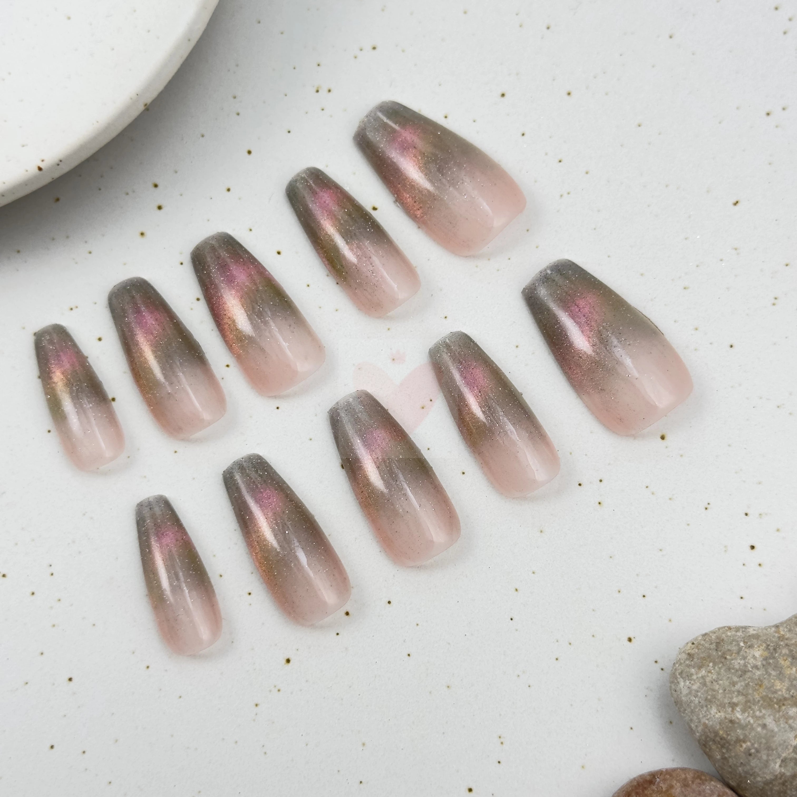 Pink Cats Eye Glitz - Dress For Nails - Press On Nails