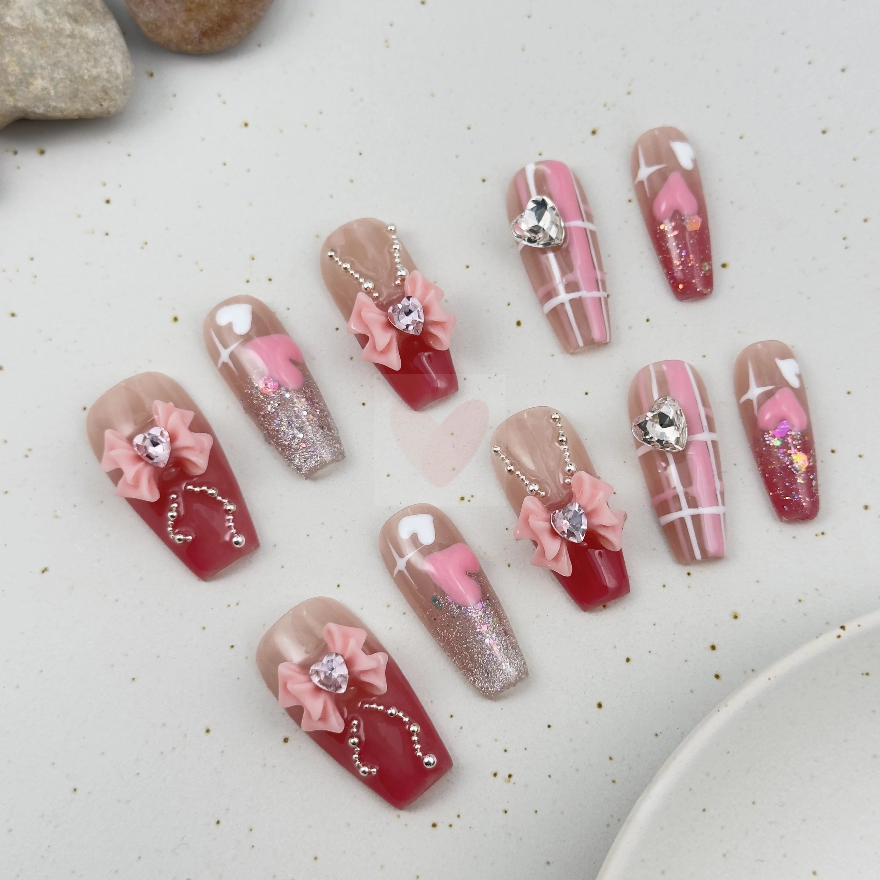 Pink Cascade - Dress For Nails - Press On Nails