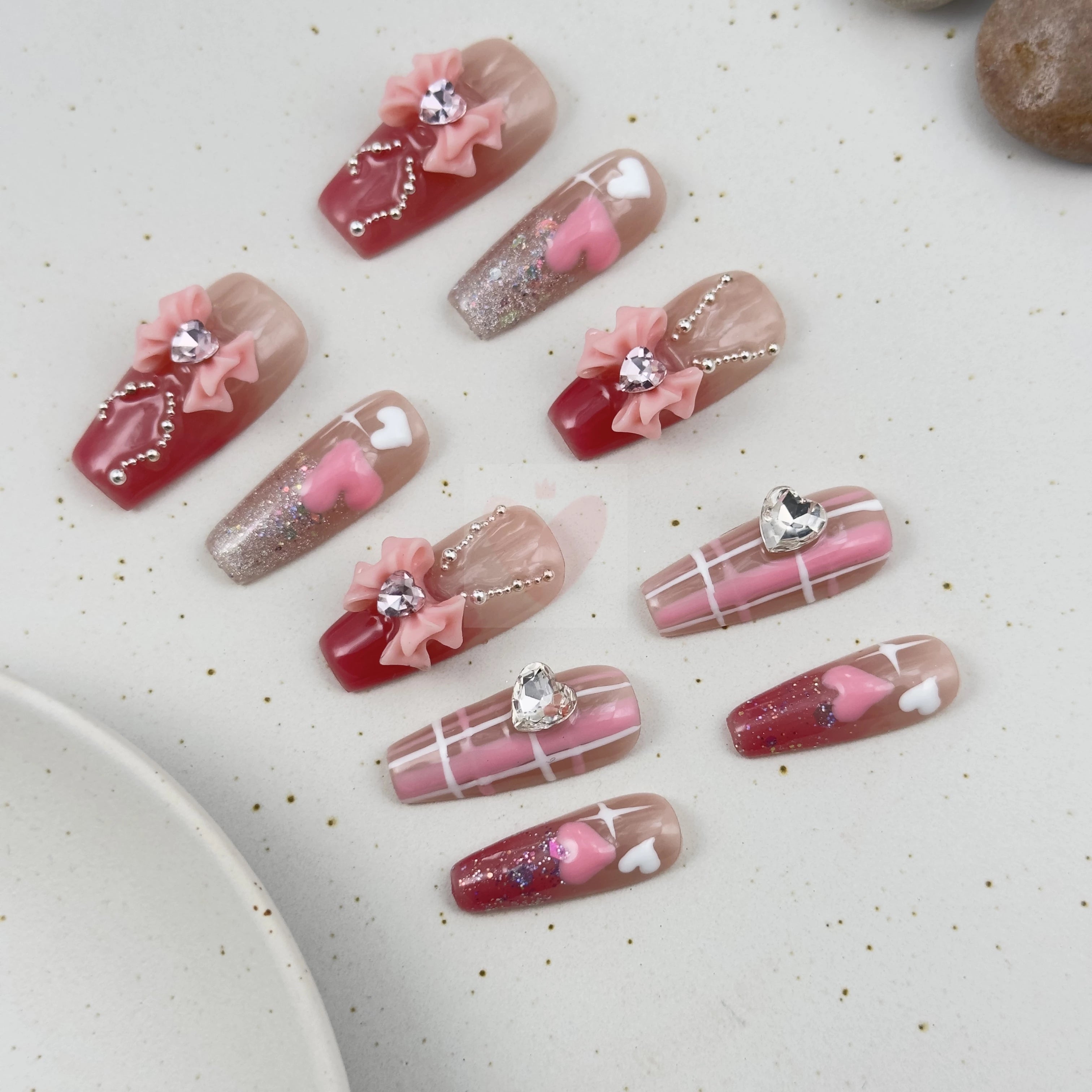 Pink Cascade - Dress For Nails - Press On Nails