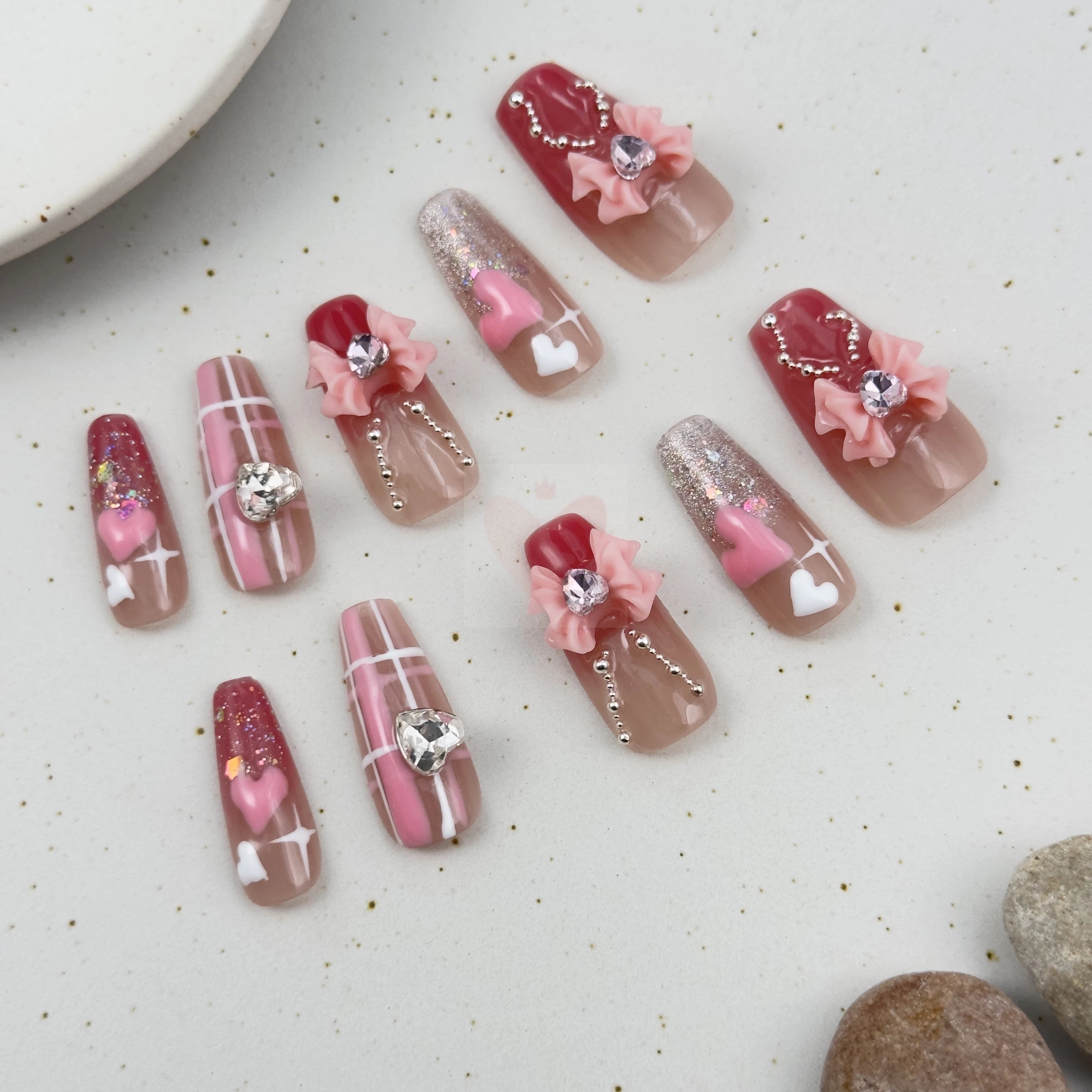 Pink Cascade - Dress For Nails - Press On Nails