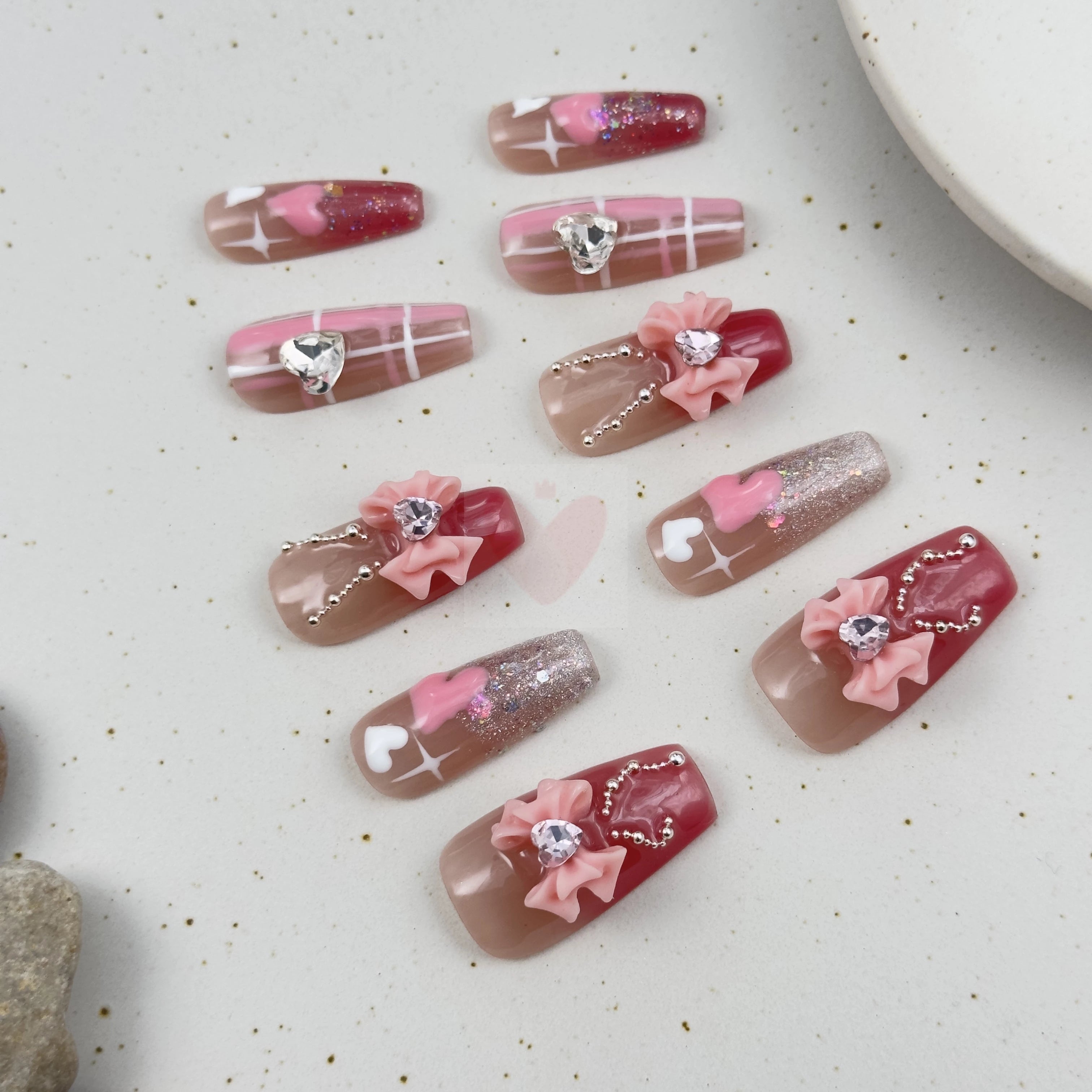 Pink Cascade - Dress For Nails - Press On Nails