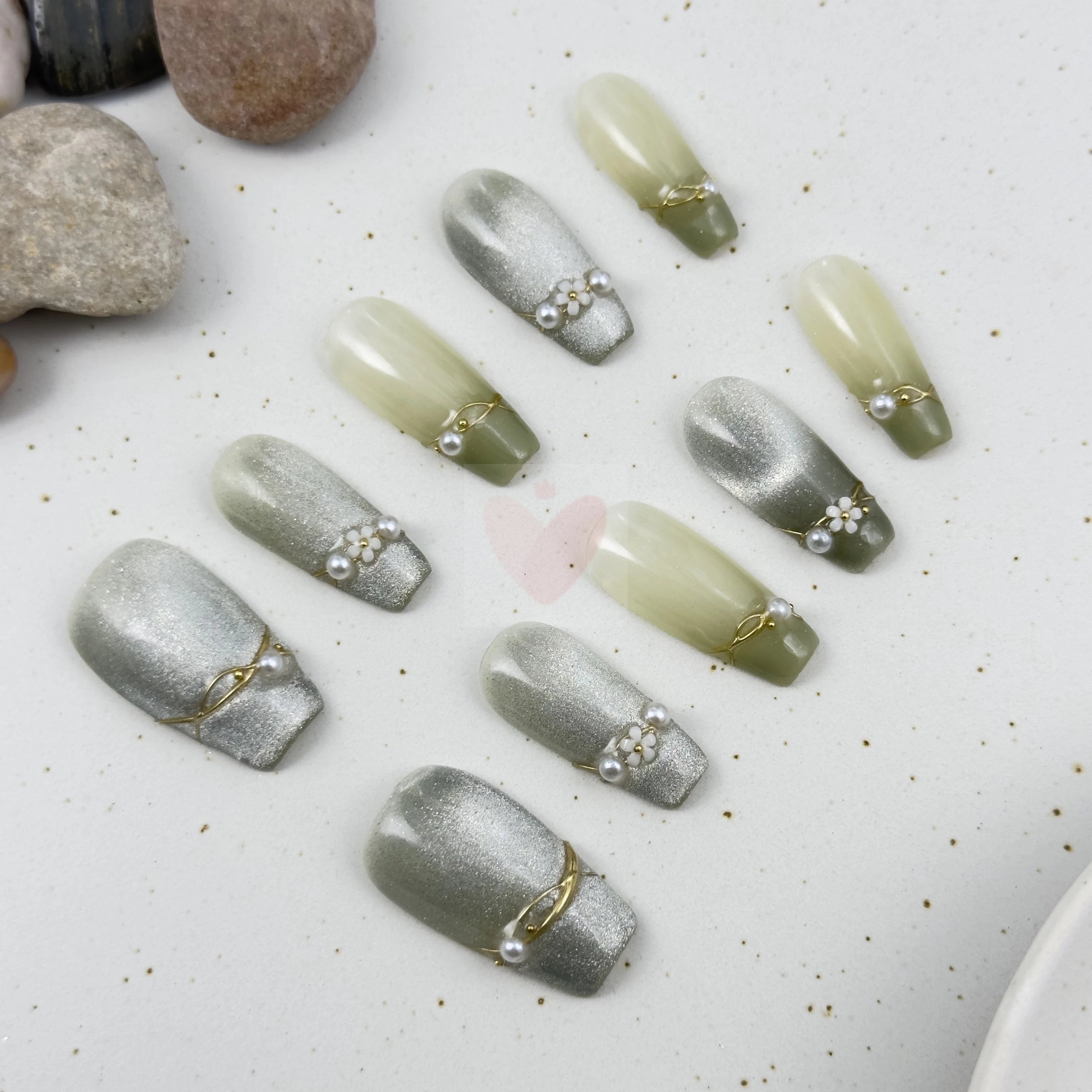 Silver Cat Eye Elegance - Dress For Nails - Press On Nails