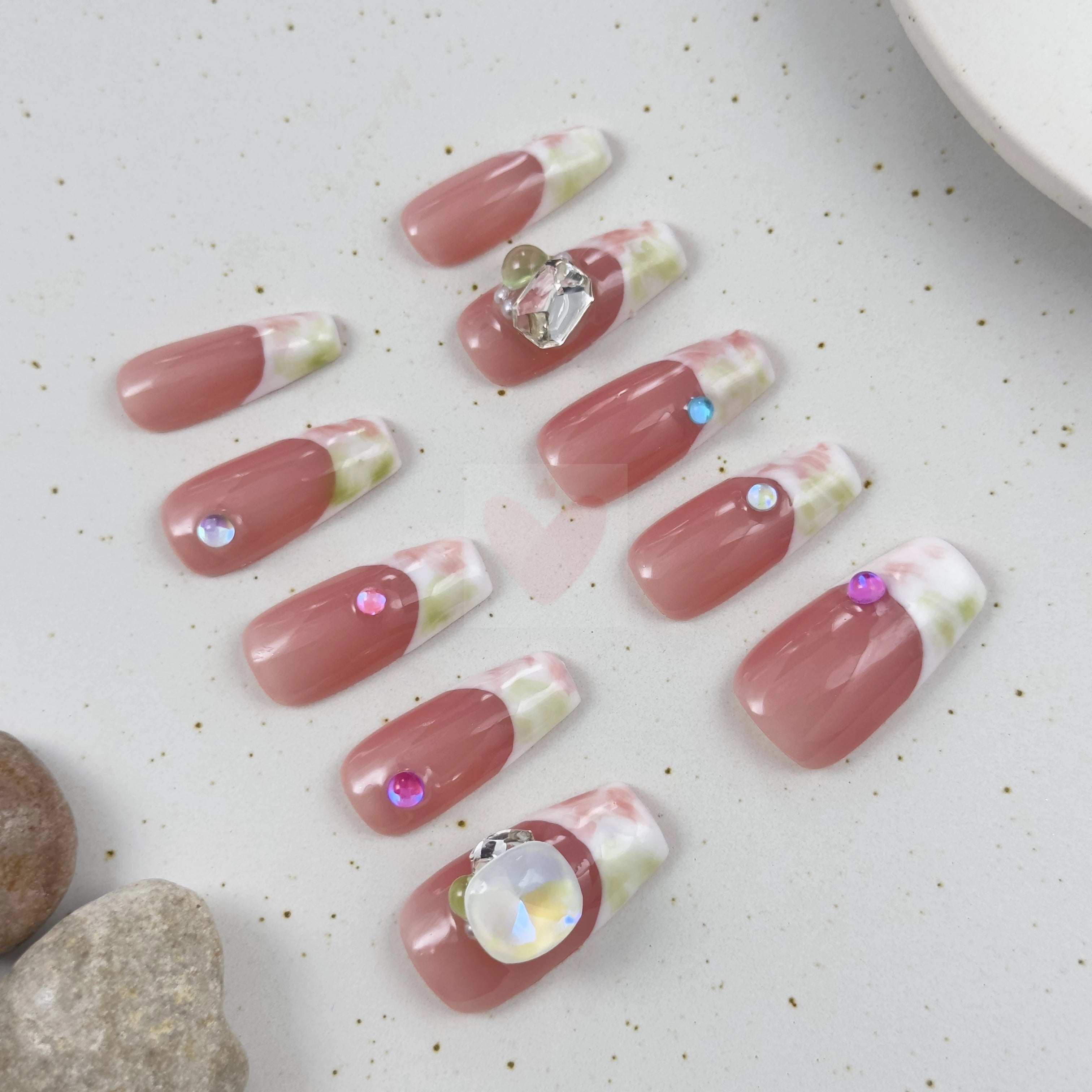 Marble Pink French - Dress For Nails - Press On Nails