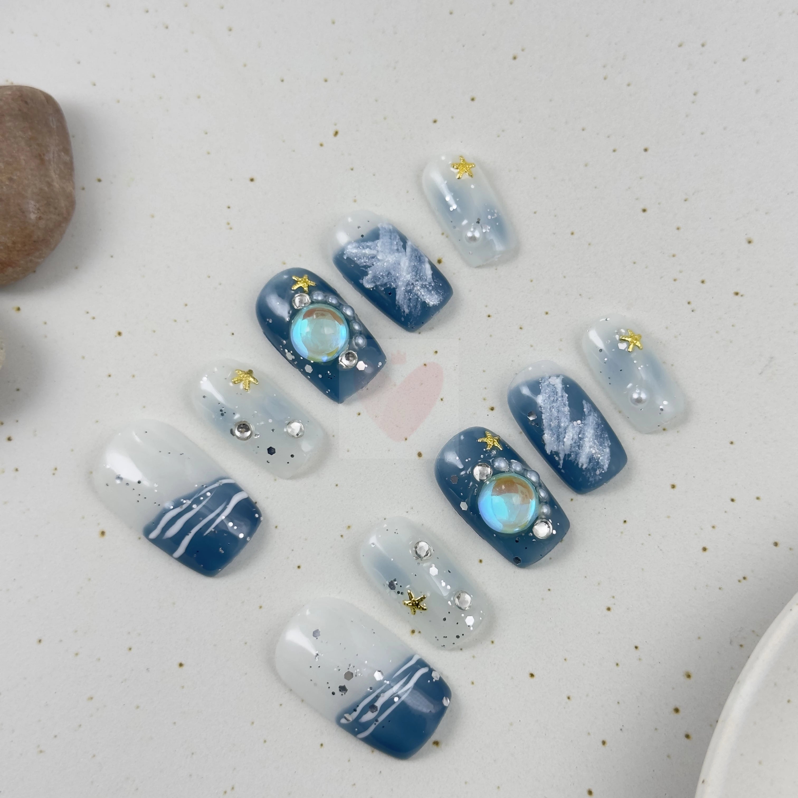Seaside Serenity - Dress For Nails - Press On Nails