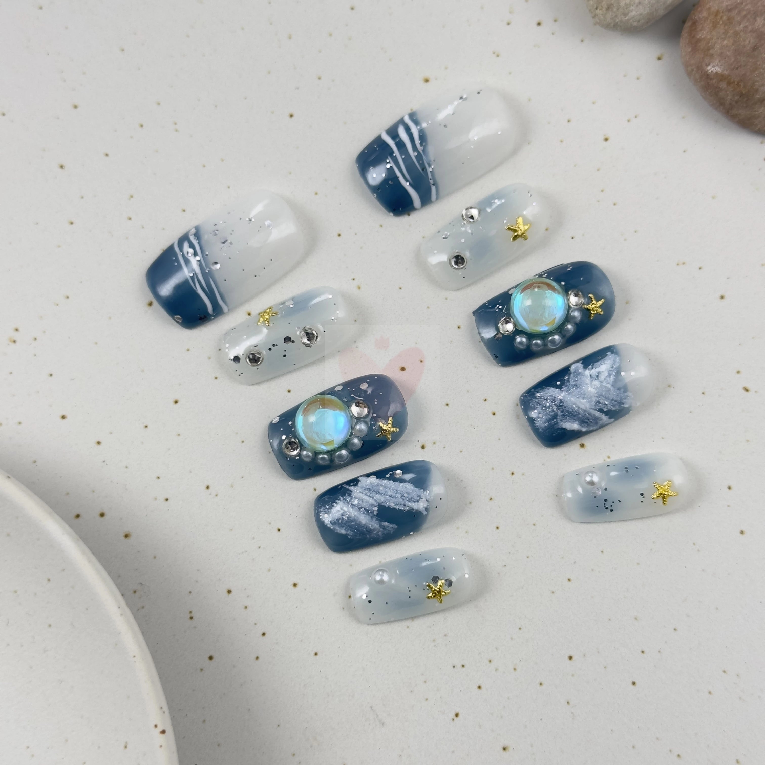 Seaside Serenity - Dress For Nails - Press On Nails
