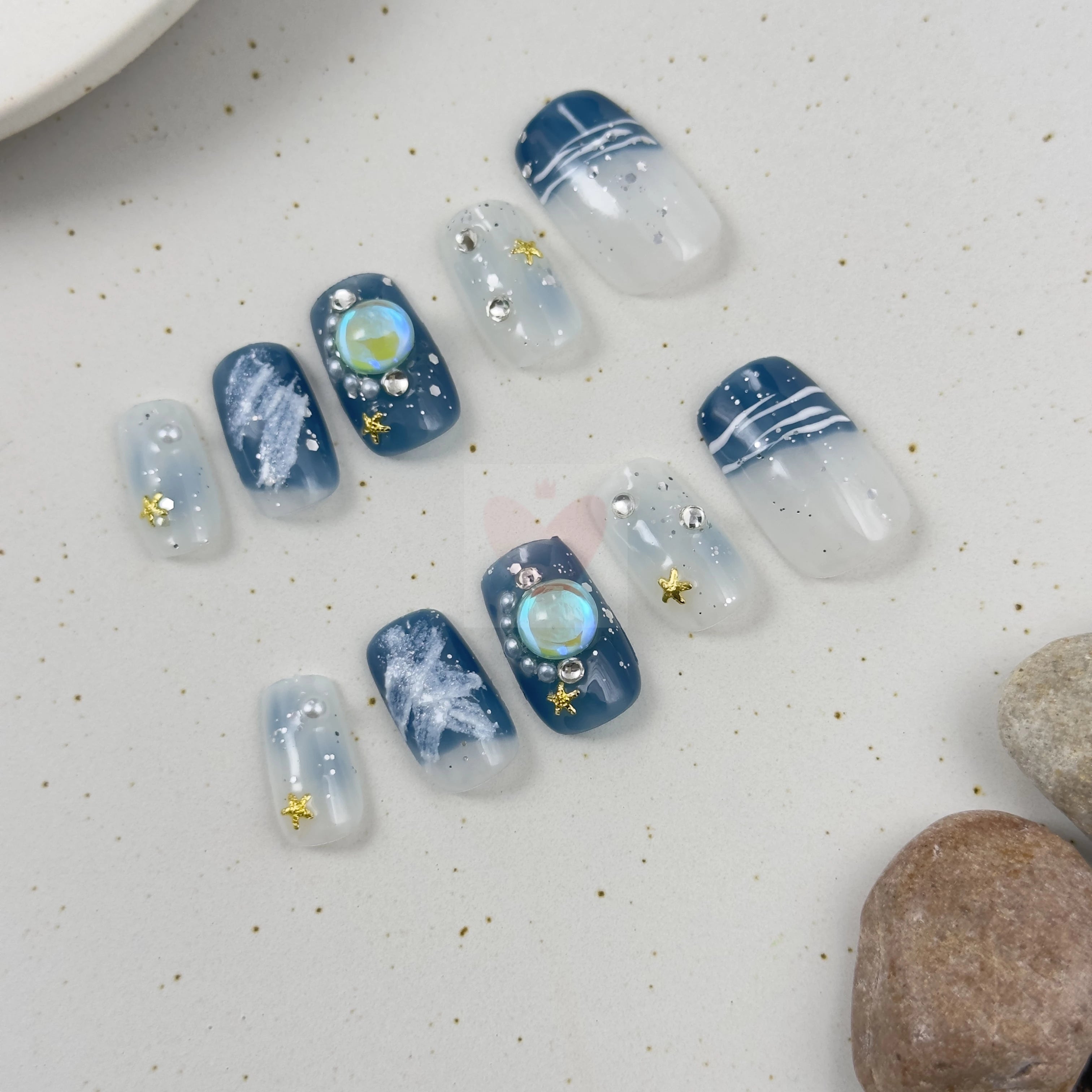 Seaside Serenity - Dress For Nails - Press On Nails
