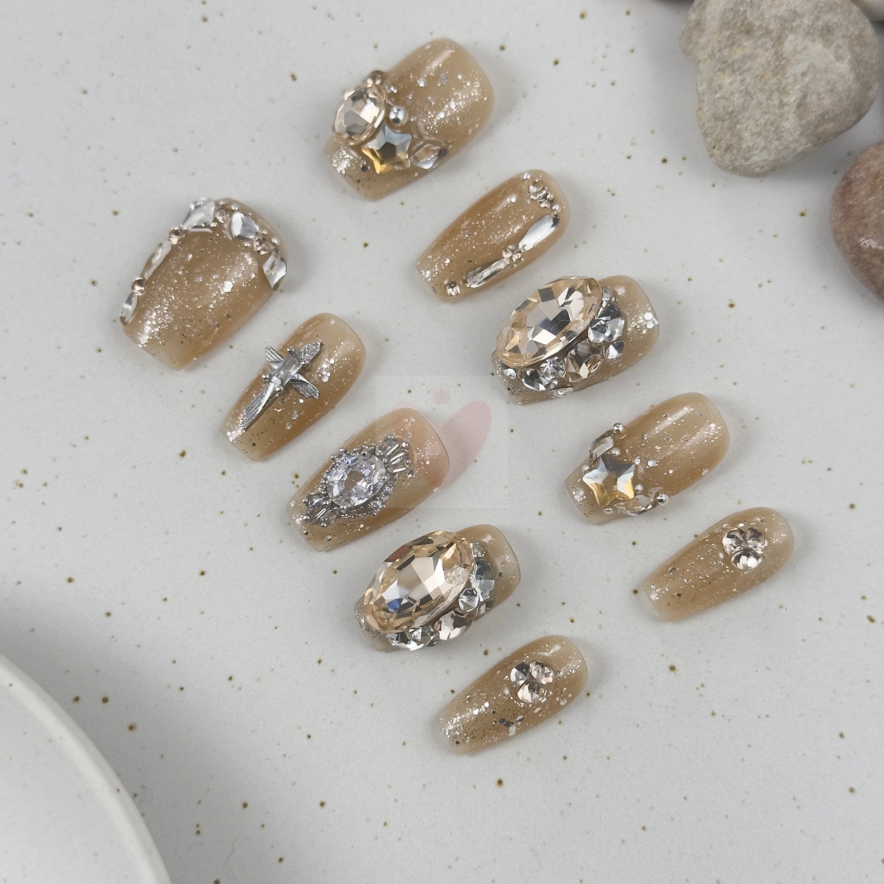 Radiant Pearl Elegance - Dress For Nails - Press On Nails