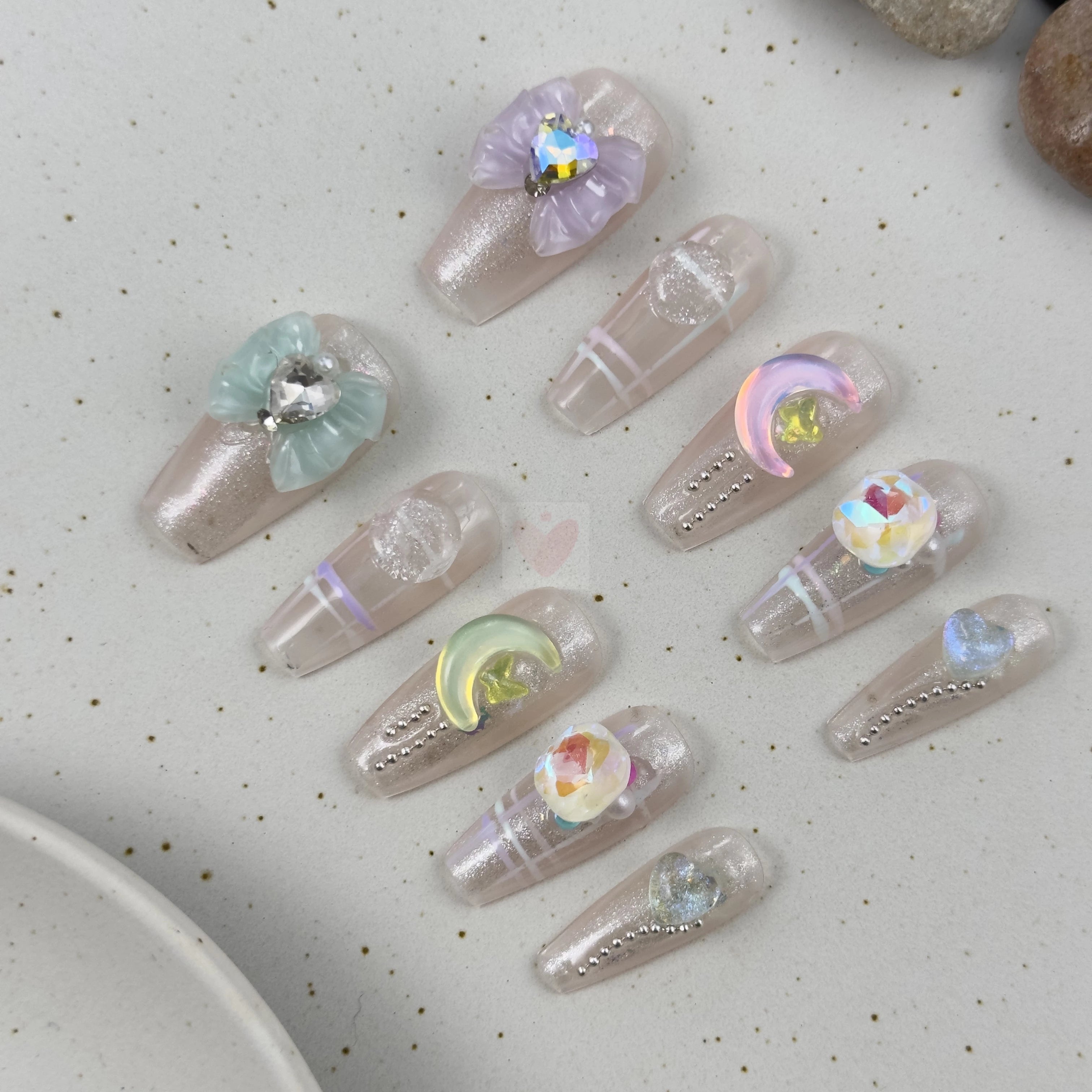 Pink Dreamscape - Dress For Nails - Press On Nails