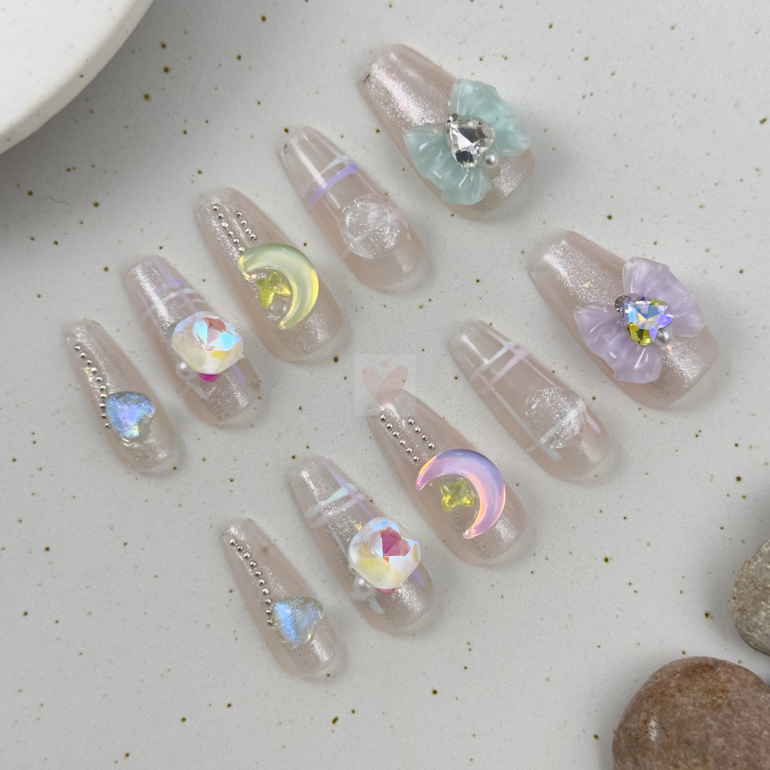 Pink Dreamscape - Dress For Nails - Press On Nails