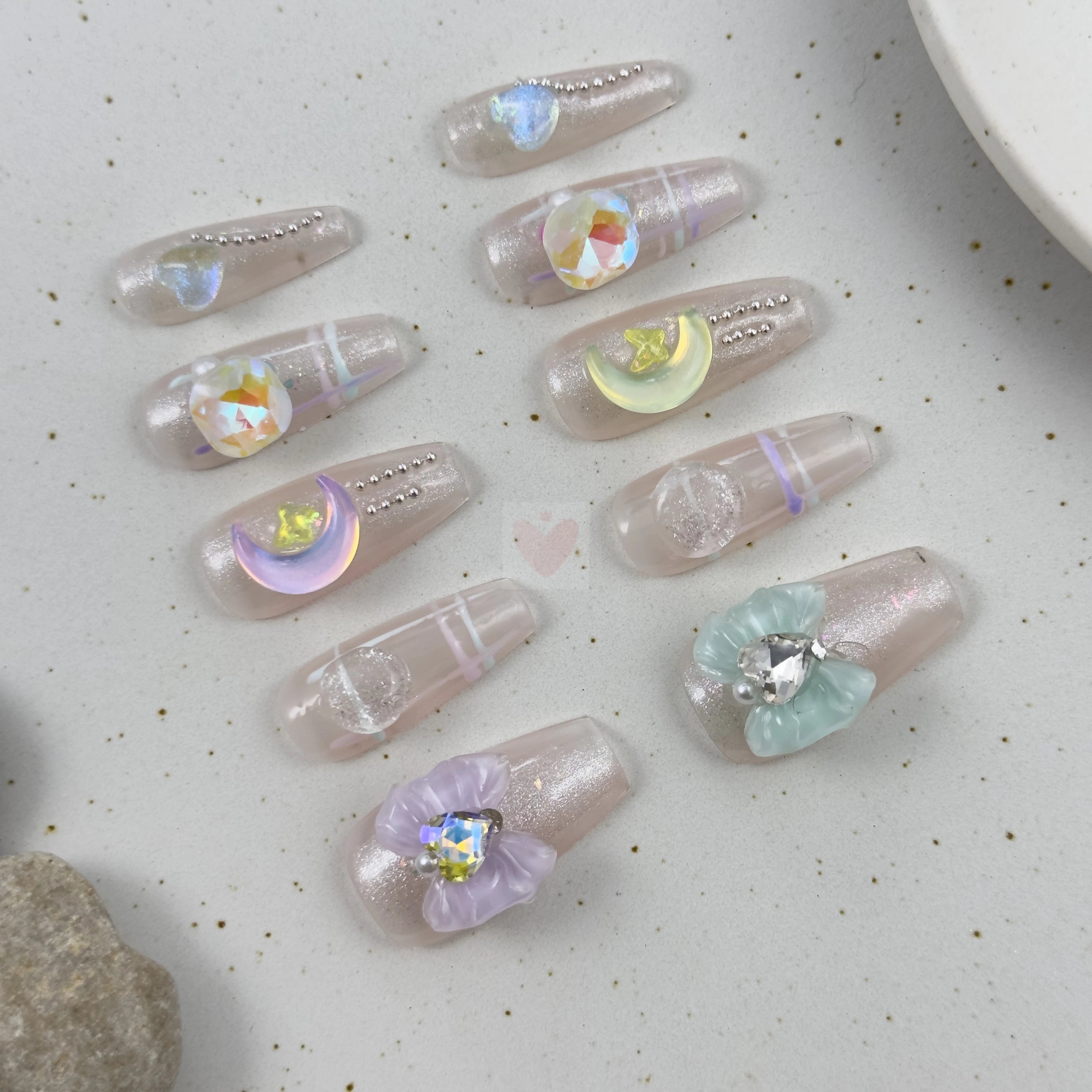 Pink Dreamscape - Dress For Nails - Press On Nails