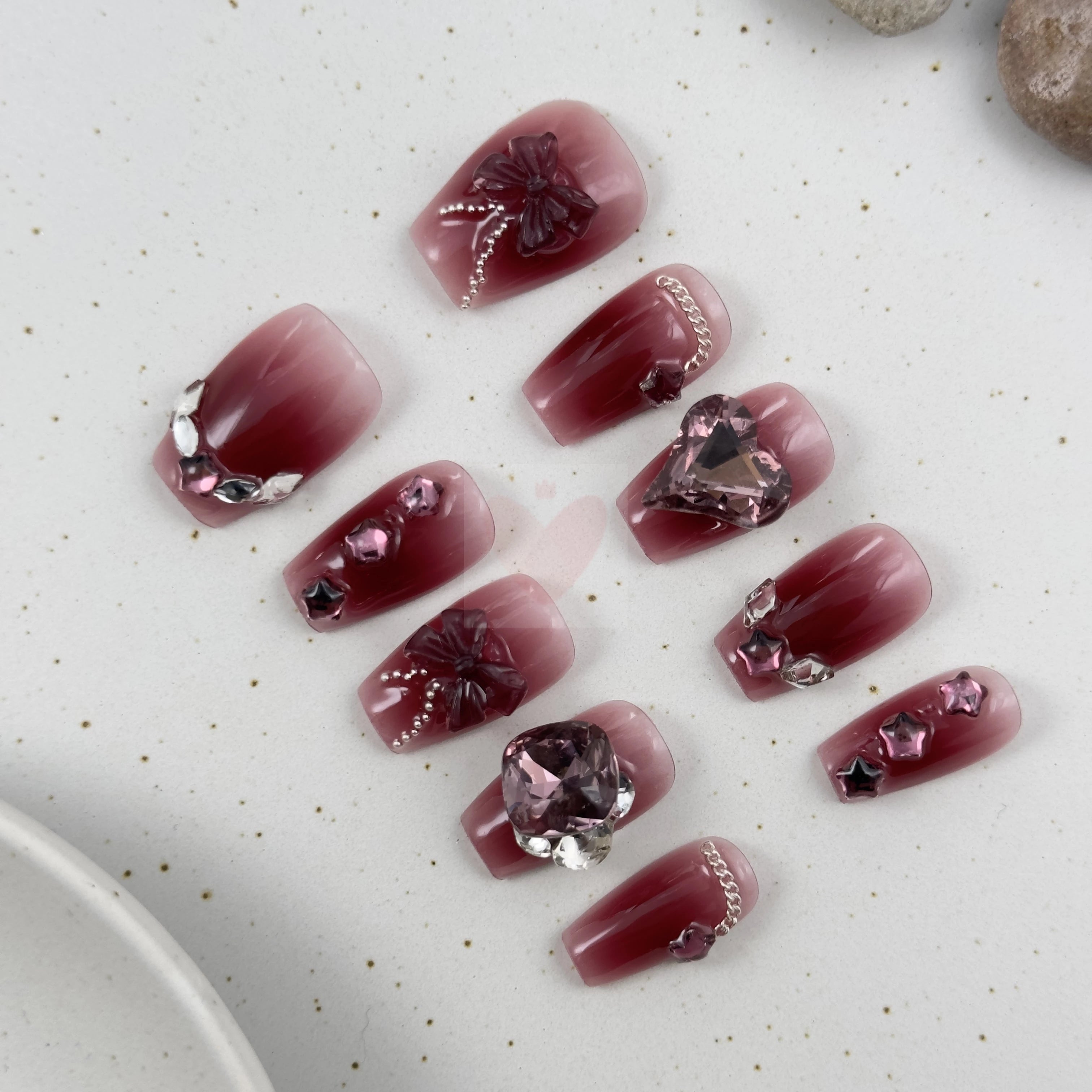 Wine Romance - Dress For Nails - Press On Nails