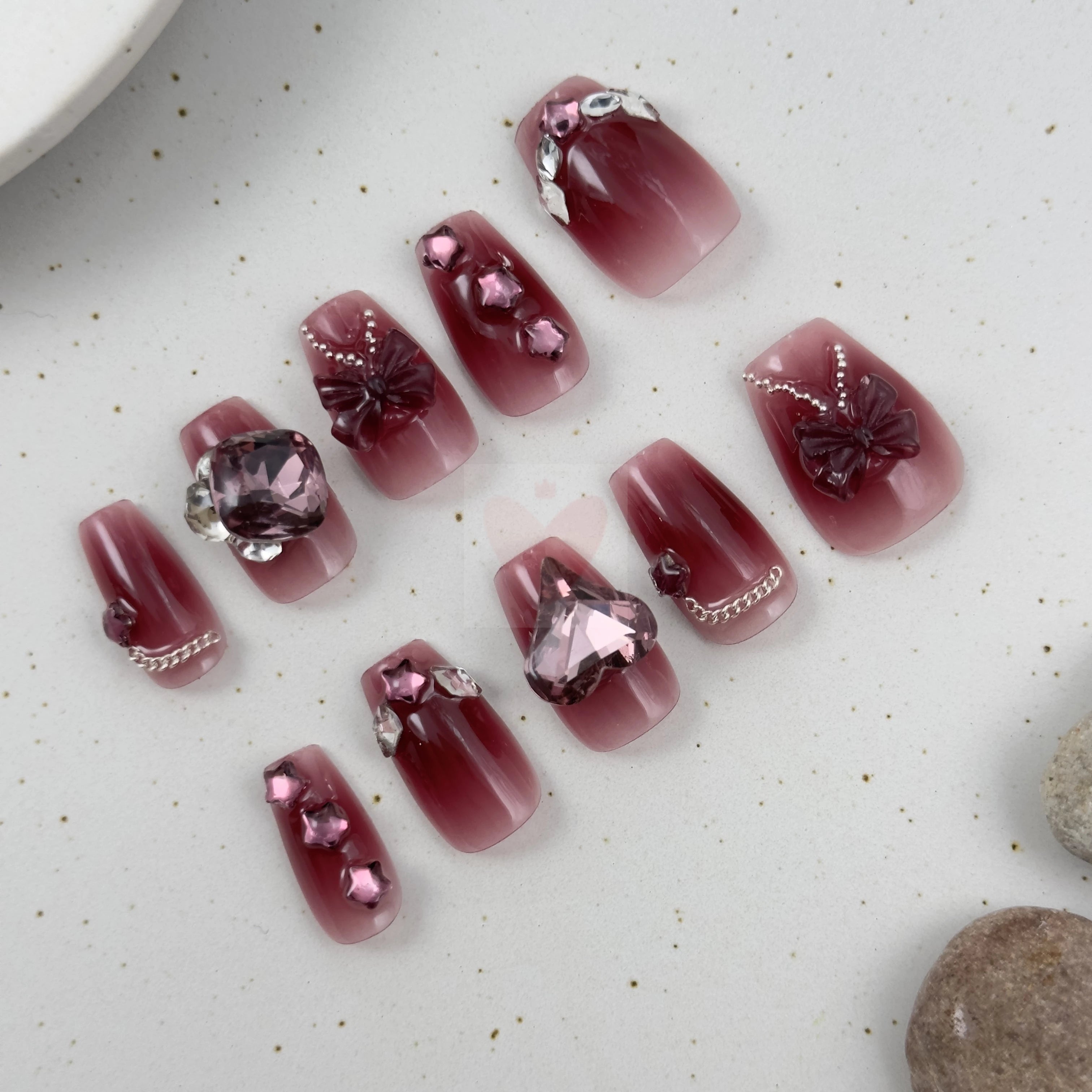 Wine Romance - Dress For Nails - Press On Nails