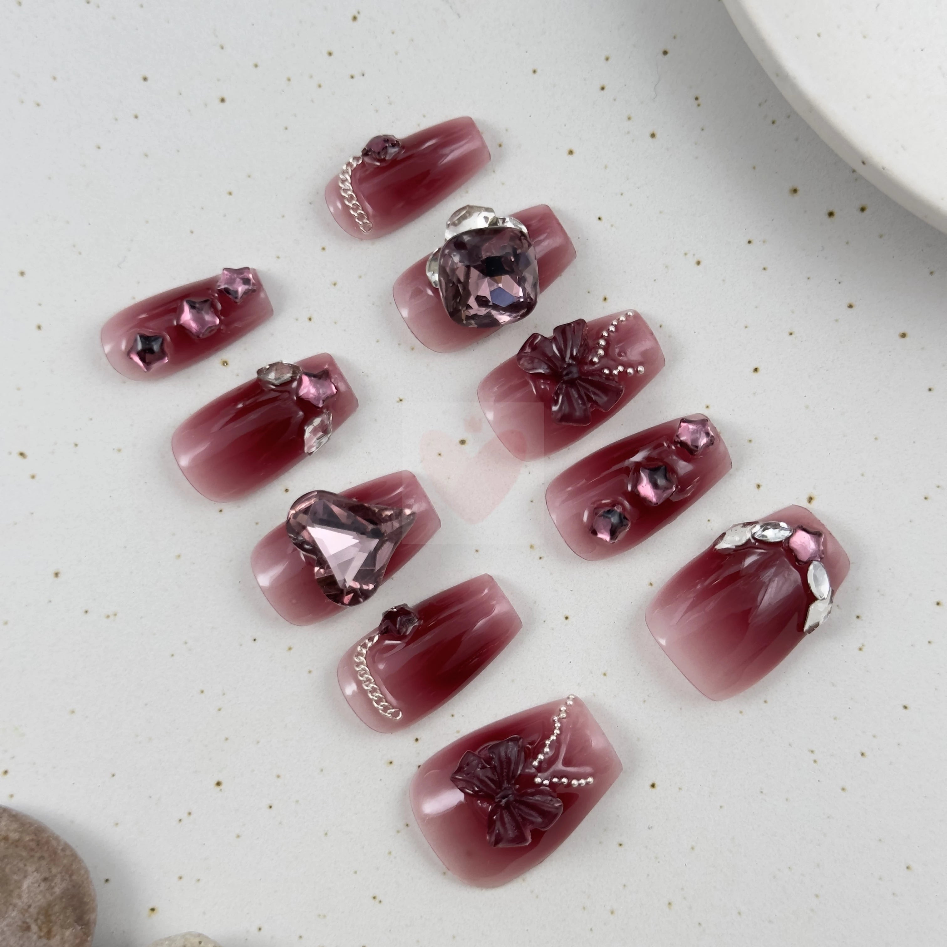 Wine Romance - Dress For Nails - Press On Nails