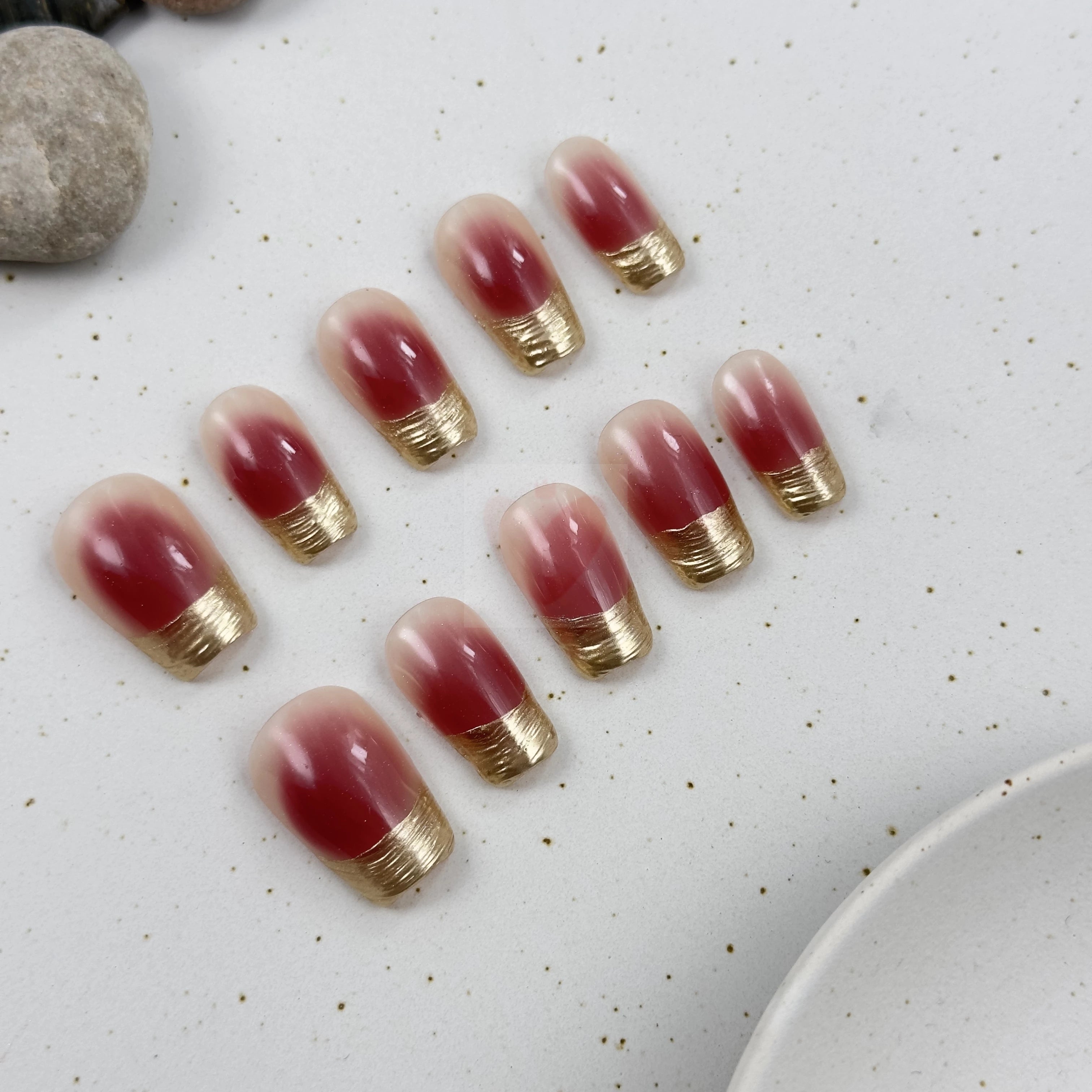 Rose Petal Elegance - Dress For Nails - Press On Nails