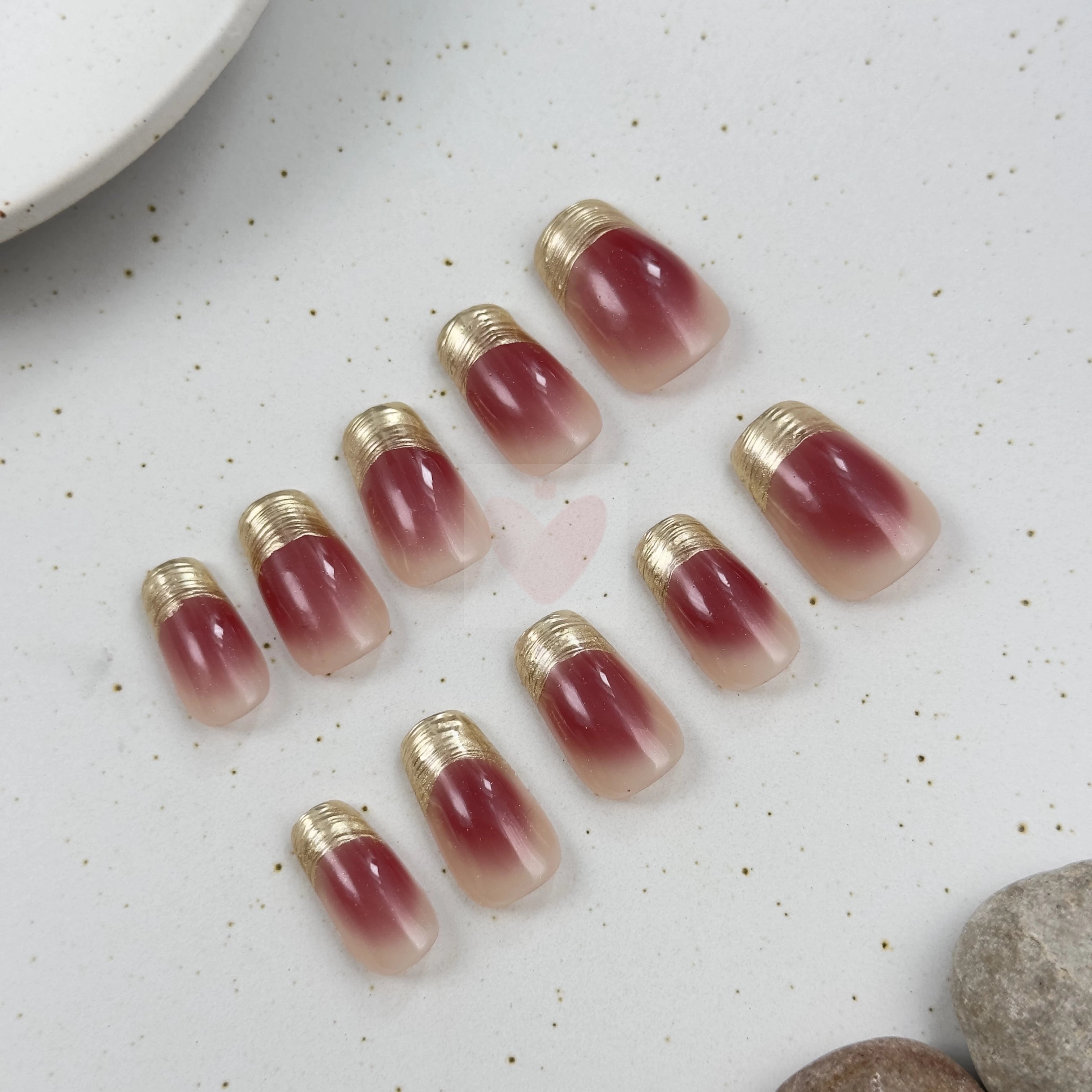 Rose Petal Elegance - Dress For Nails - Press On Nails