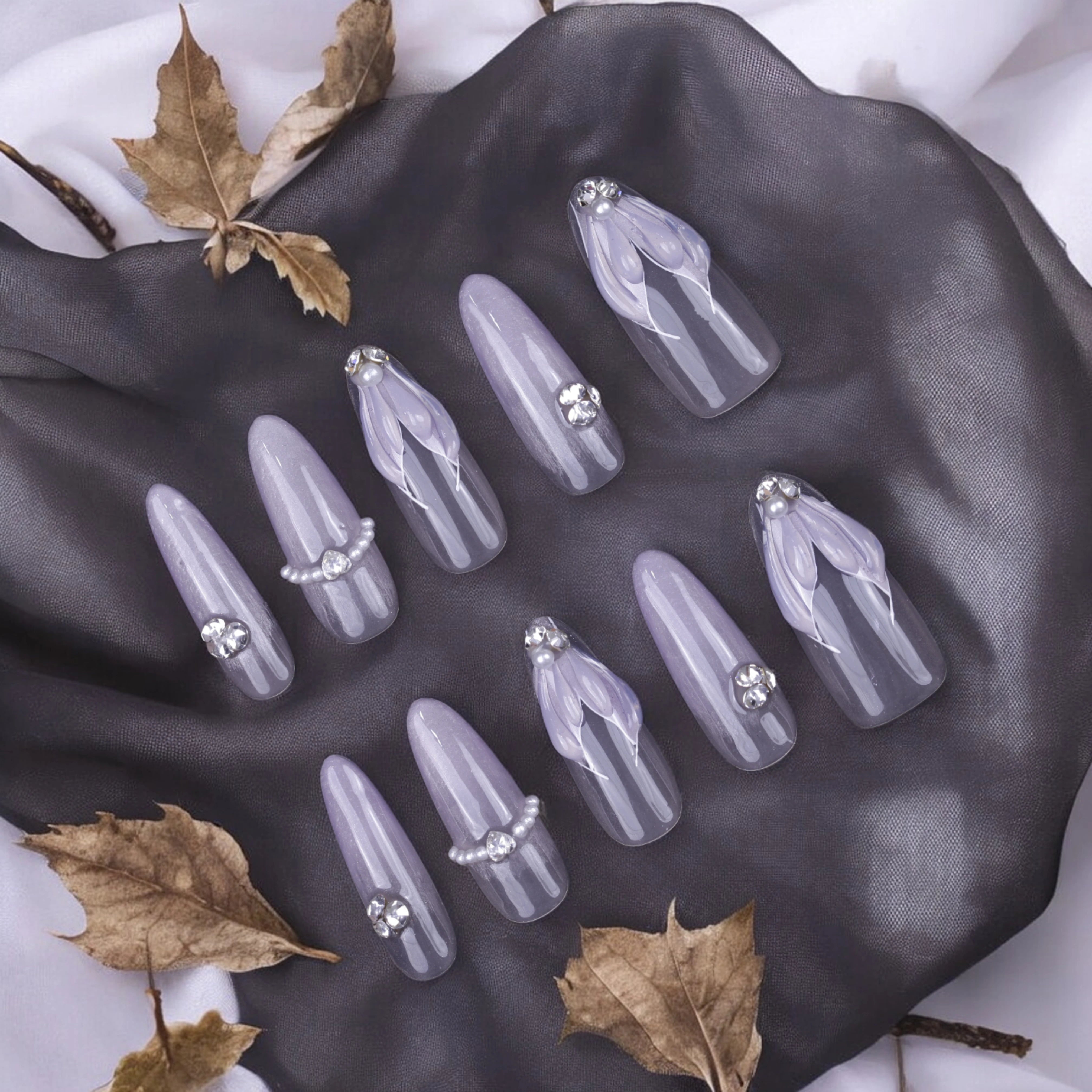 Lunar Elegance - Dress For Nails - Press On Nails