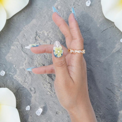 DSC00039 tropical frangipani press on nails with magnetic cat eye shimmer
