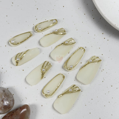 Golden Frost - Dress For Nails - Press On Nails