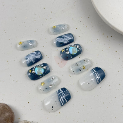 Seaside Serenity - Dress For Nails - Press On Nails