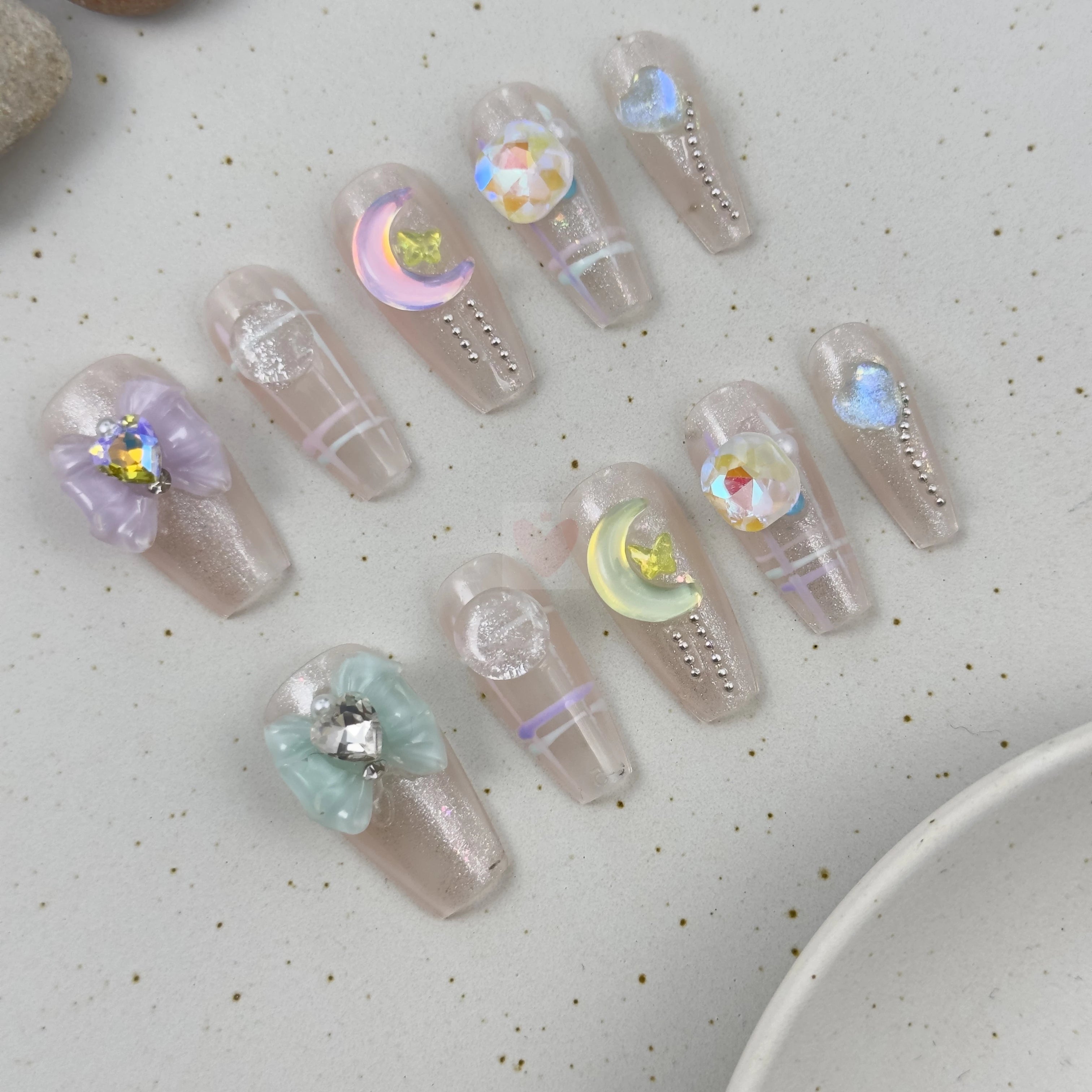 Pink Dreamscape - Dress For Nails - Press On Nails