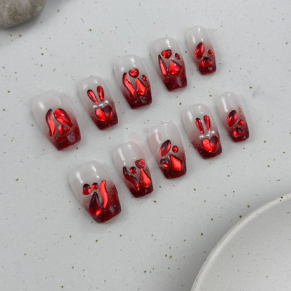 Ruby Rabbit Glam - Dress For Nails - Press On Nails