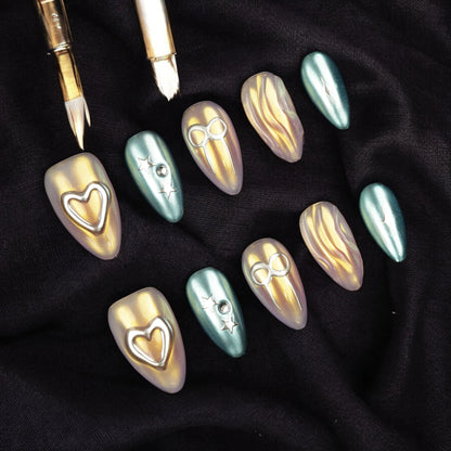Silver Ribbon Elegance - Dress For Nails - Press On Nails