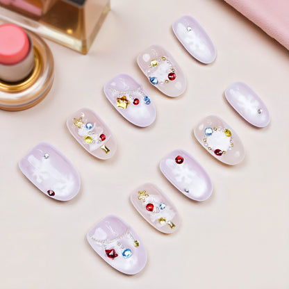 Frosted Garland Press On Nails