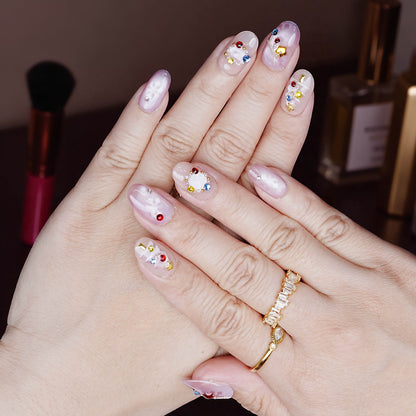 Frosted Garland Press On Nails