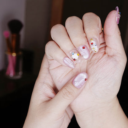 Frosted Garland Press On Nails